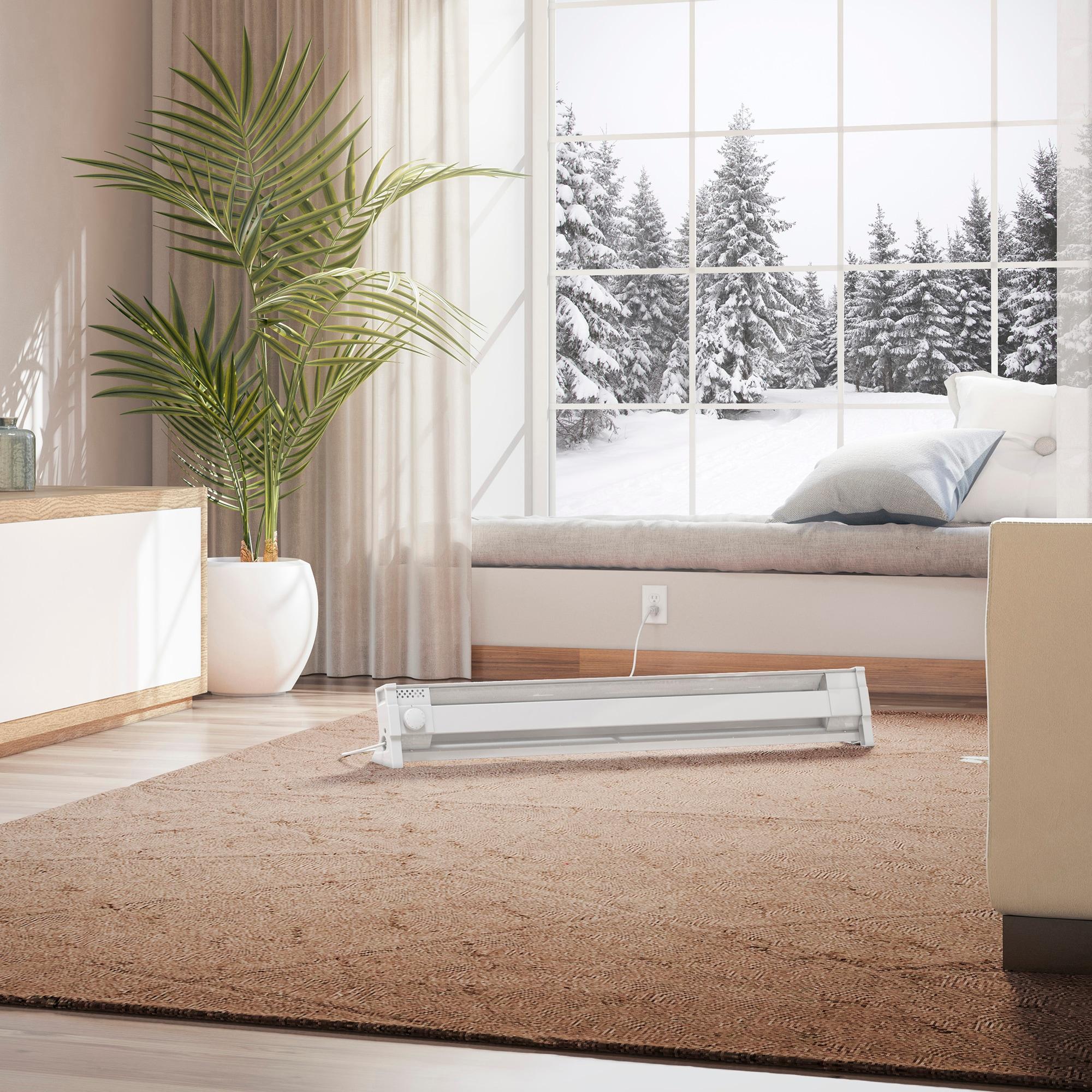 Cadet 49 in. Plug-in Portable Electric Baseboard Heater, White,120V w/6ft cord, 175 sq. ft.