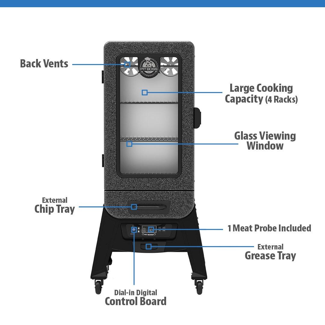Pit Boss Pit Boss 3-Series Electric Vertical Smoker, Silver Hammertone