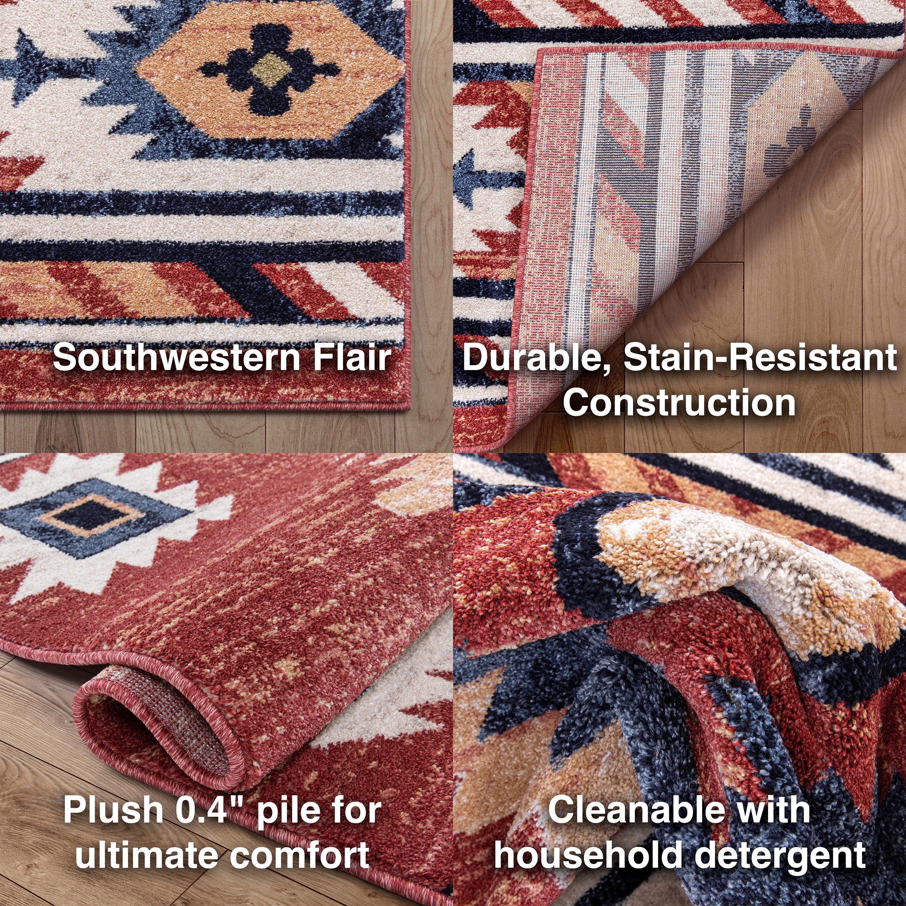 Well Woven Jamyn Lea Crimson Traditional Southwestern Tribal Red/Blue Rug