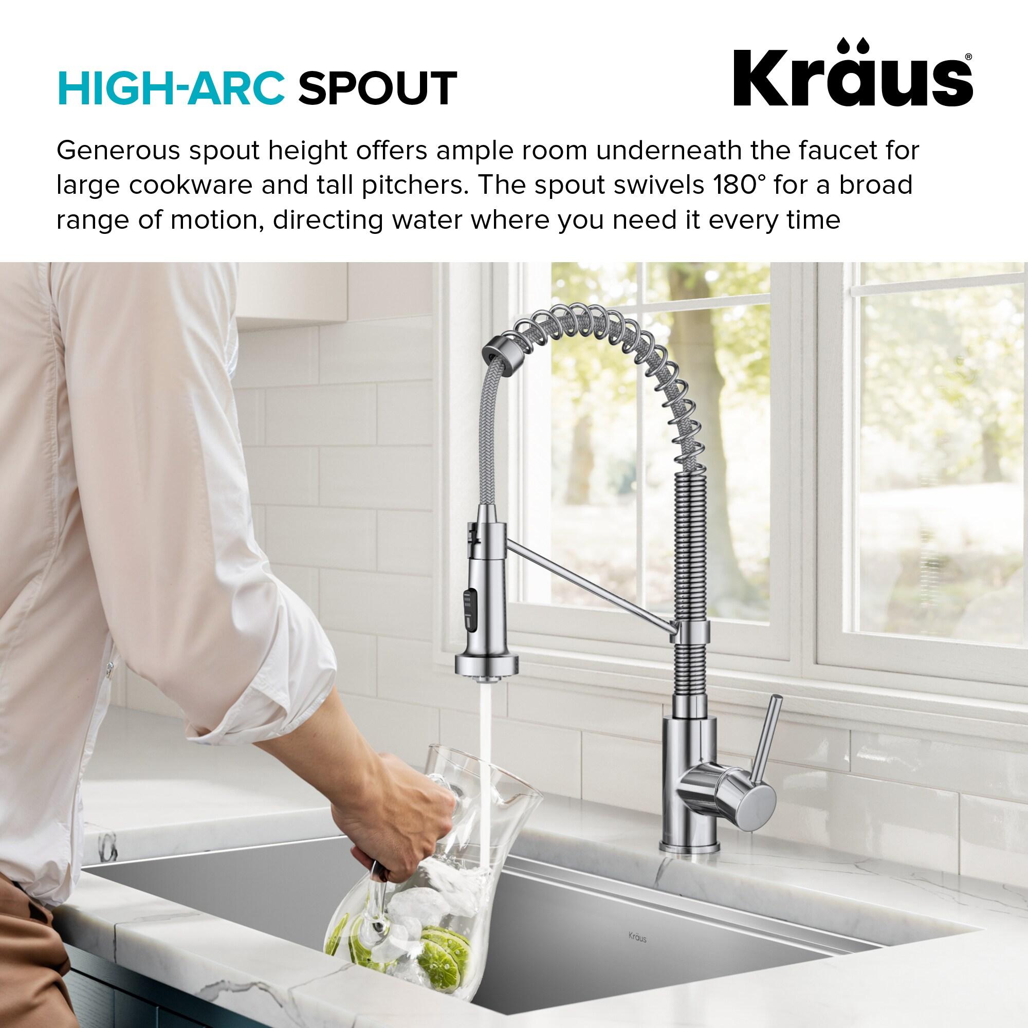 KRAUS Bolden Commercial Style 2-Function Single Handle Pull Down Kitchen Faucet