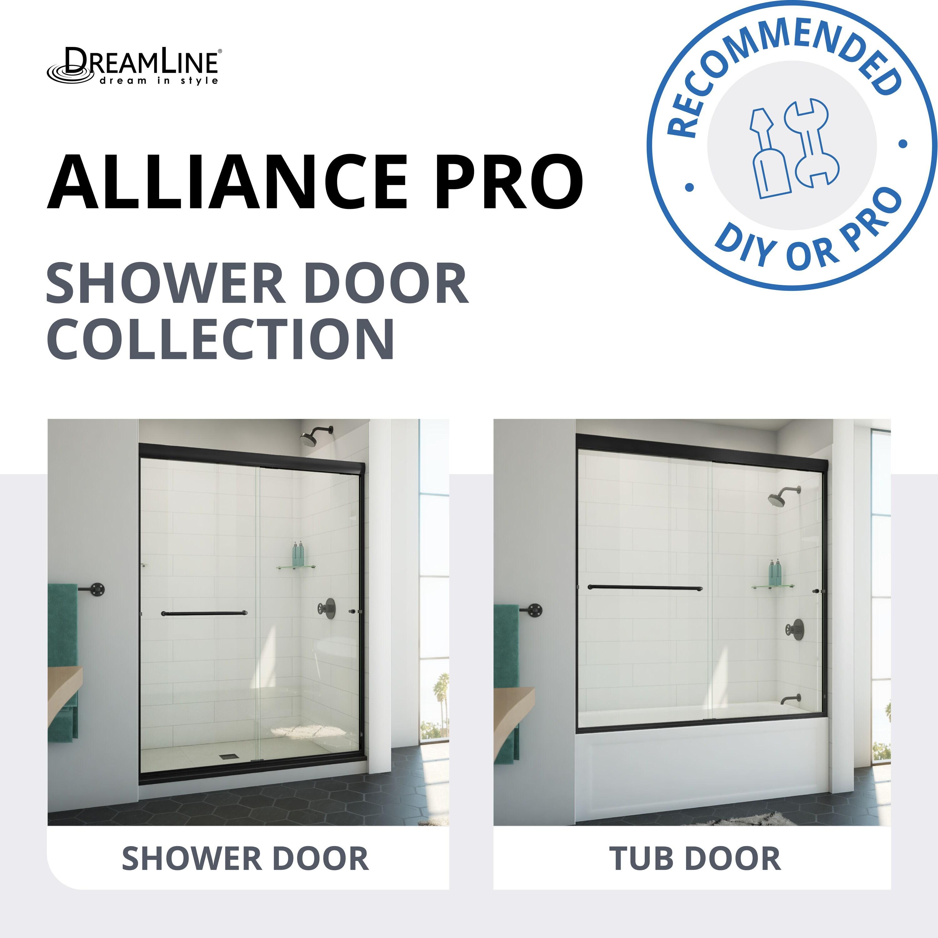 DreamLine Alliance Pro BG 56-60 in. W x 70 3/8 in. H Semi-Frameless Sliding Shower Door