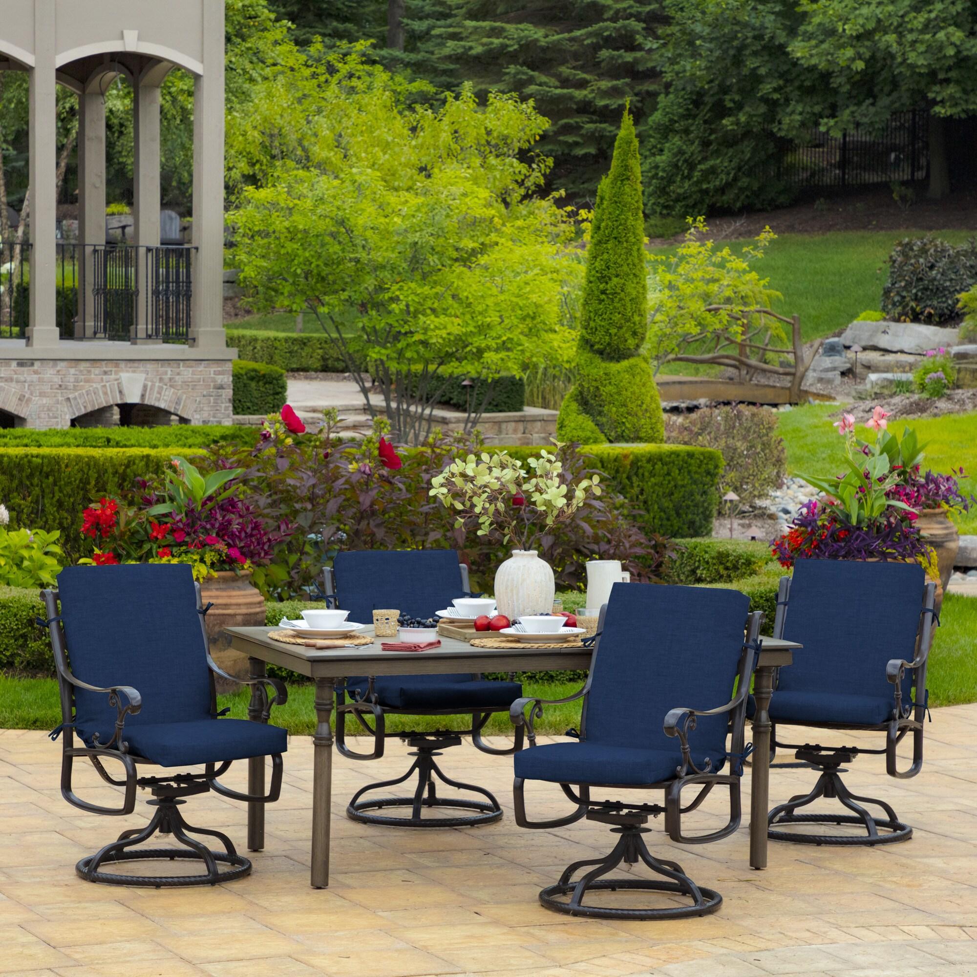 ARDEN Outdoor Chair Cushion 16.5 x 18, Sapphire Blue Leala