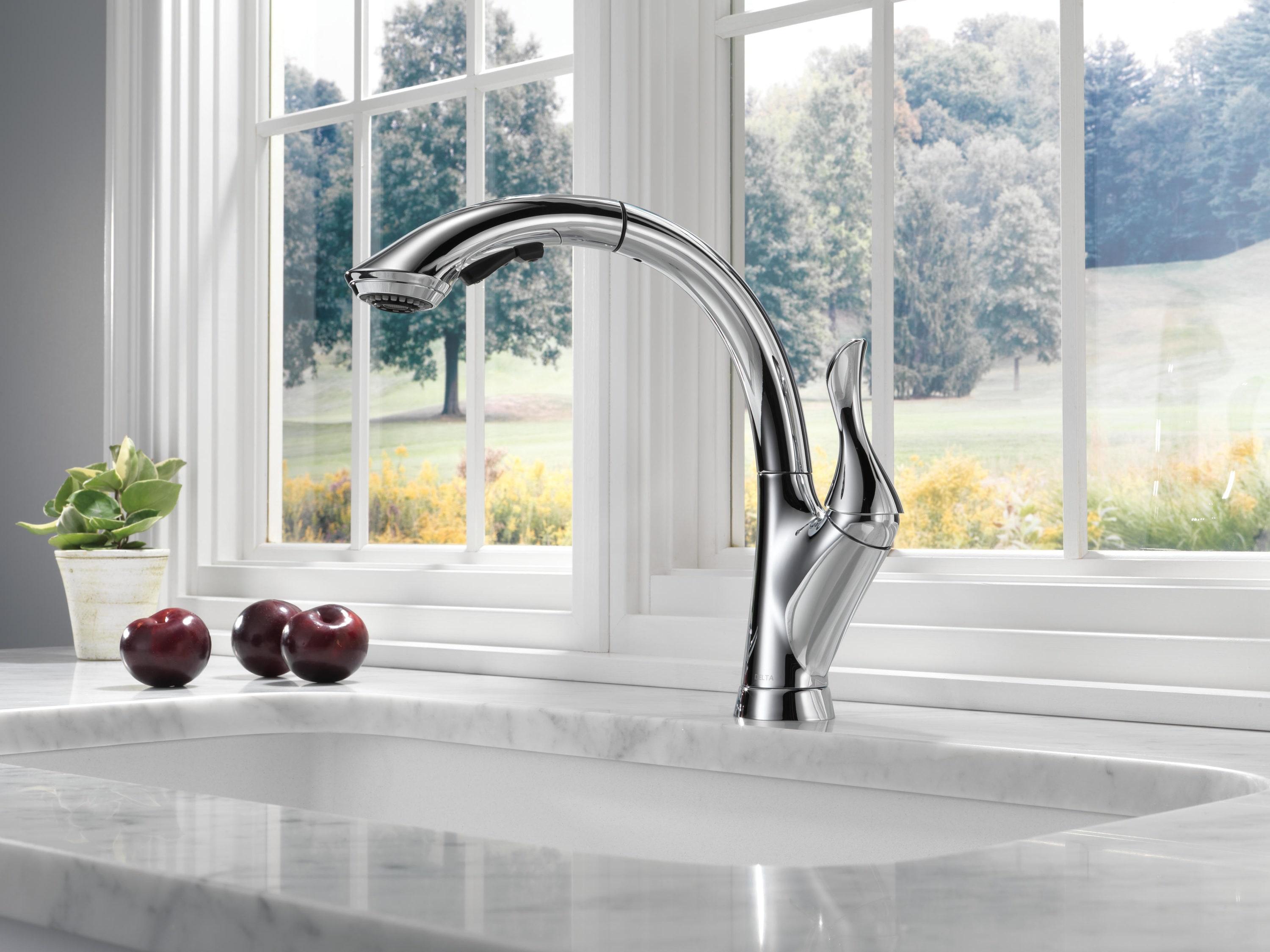 Linden Pull Out Touch Single Handle Kitchen Faucet with Accessories