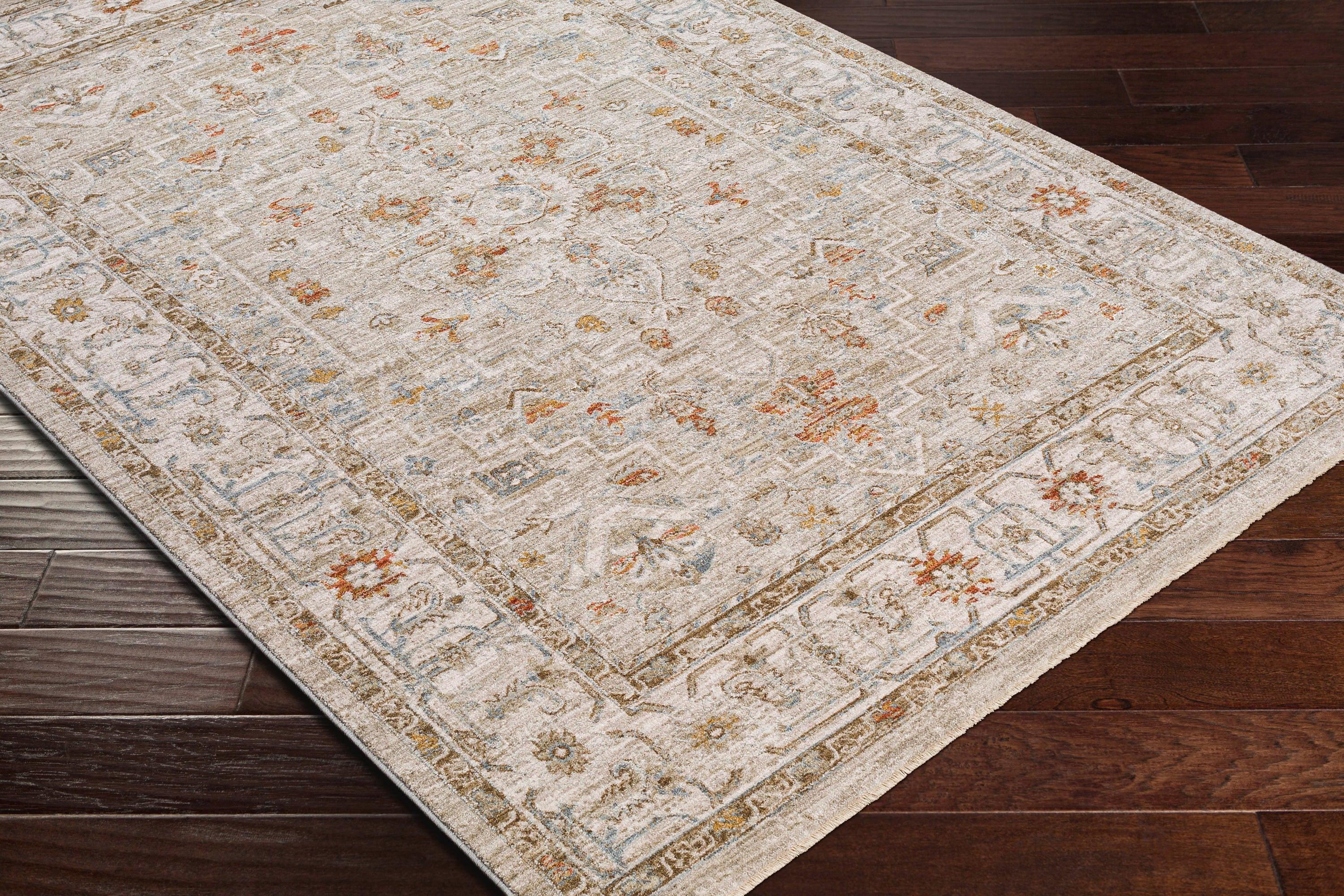 Easy-Care Reversible Rectangular Rug in Stain-Resistant Gray