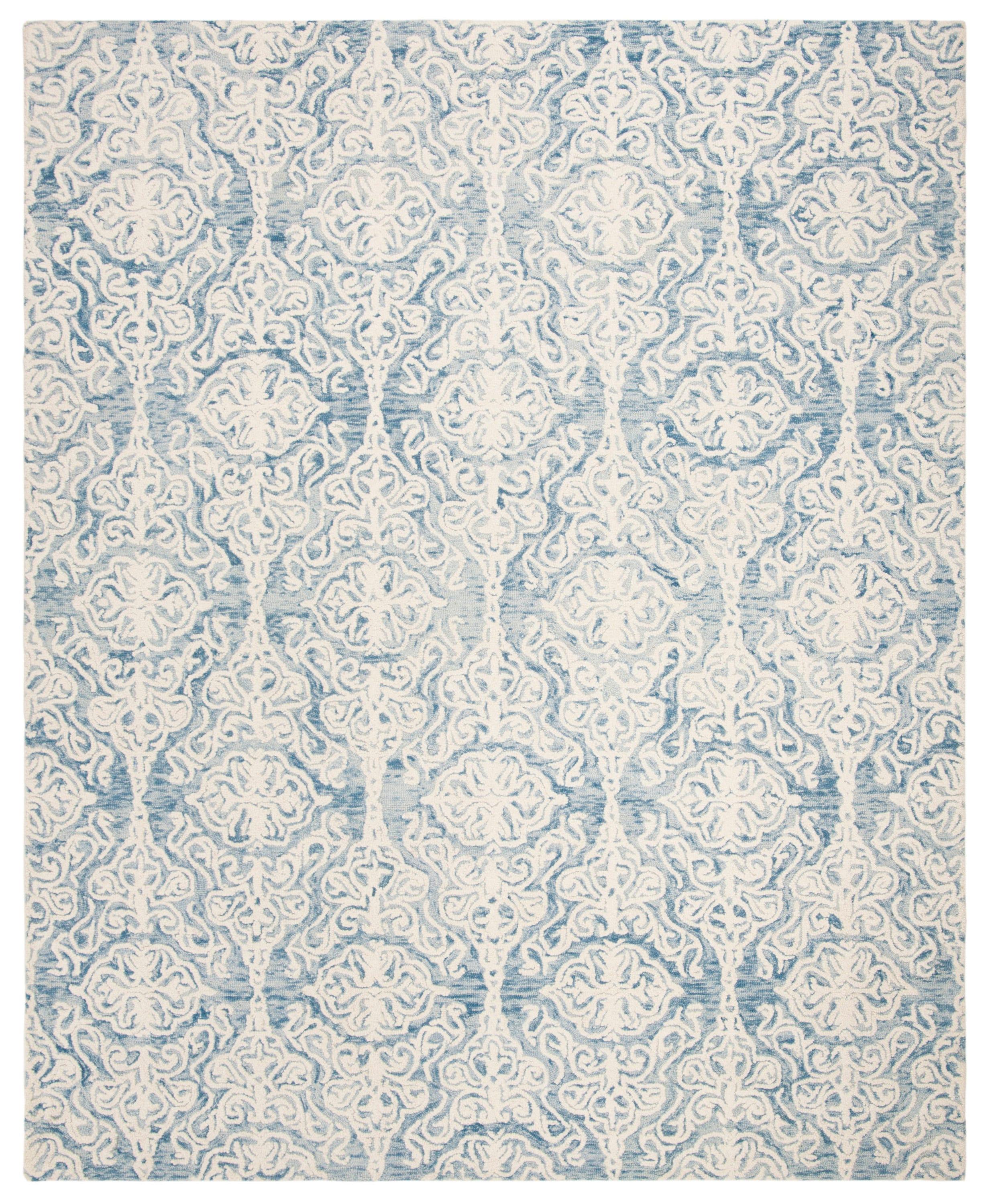 Blossom BLM112 Hand Tufted Indoor Area Rug - Blue/Ivory - 8'x10' - Safavieh