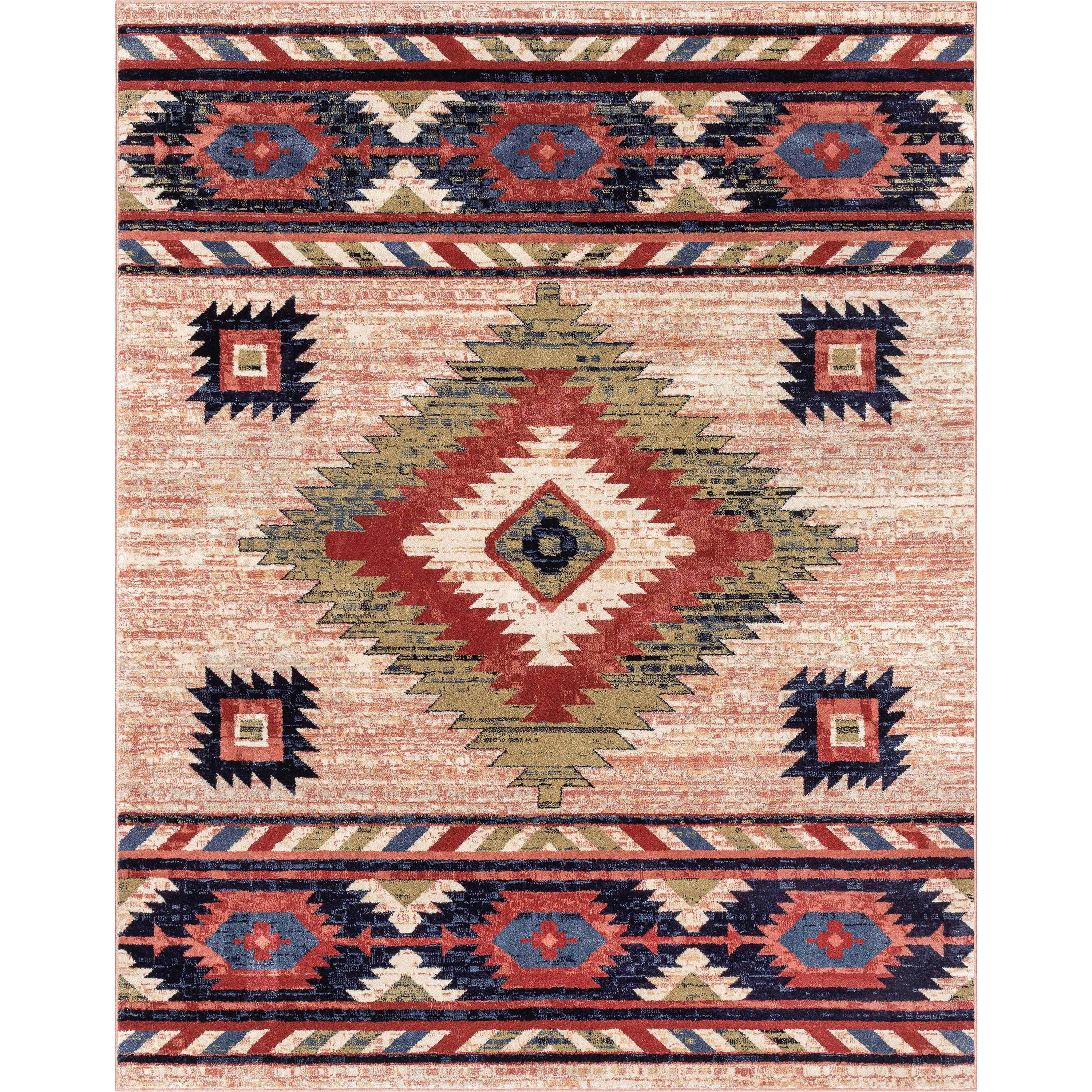 Lorelee Moroccan Southwestern Beige Rust Area Rug