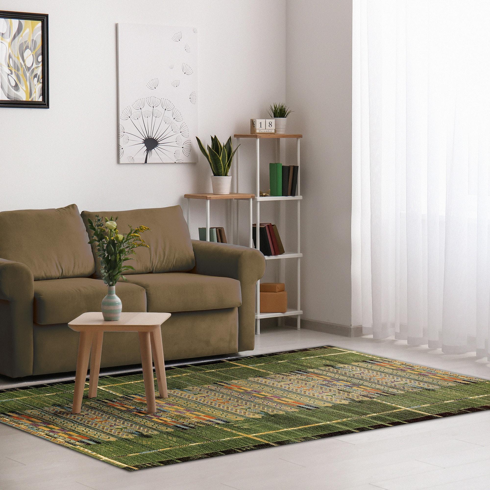Liora Manne Marina Stripe Indoor/Outdoor Rug Green 6'6" x 9'4"
