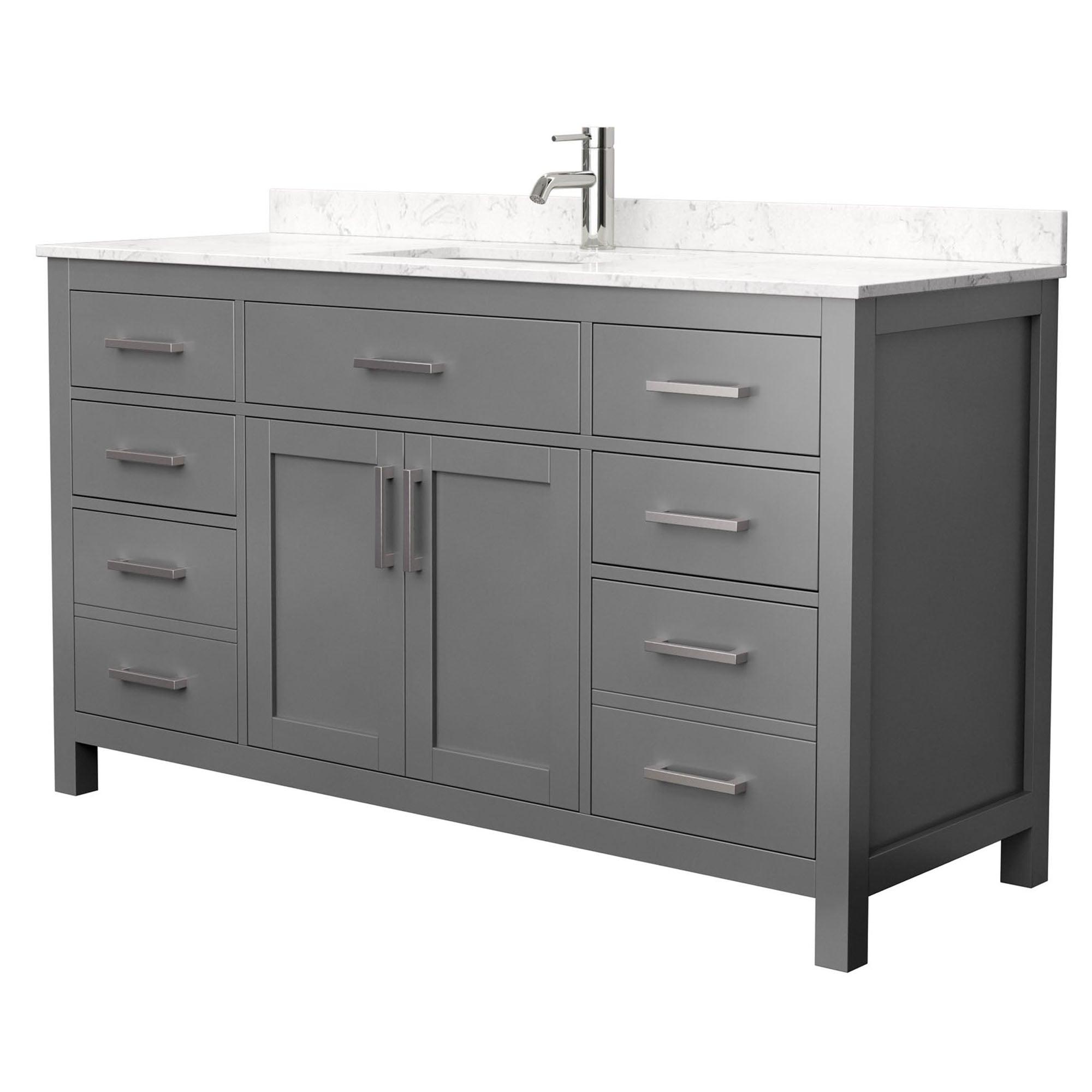 Beckett 60" Freestanding Single Bathroom Vanity with Cultured Marble Top