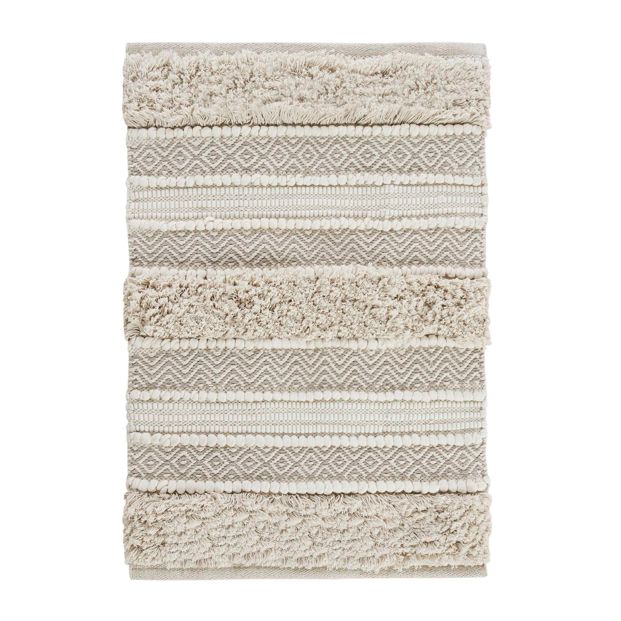 INK+IVY Asher Cotton Blend Bath Rug with Non-Slip Backing