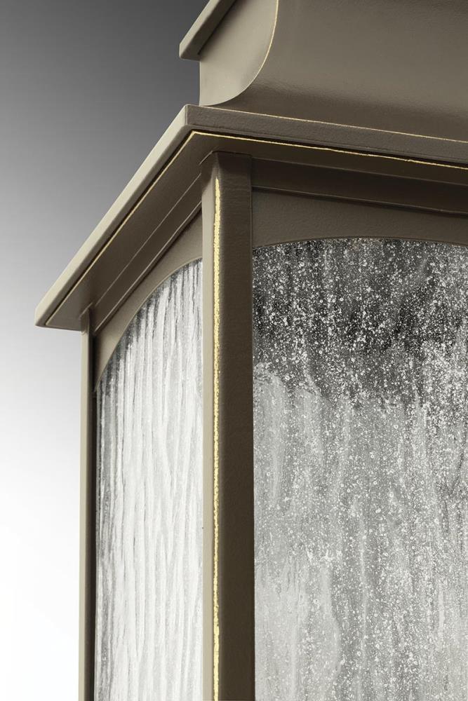 Progress Lighting Maison 1-Light Outdoor Wall Lantern in Oil Rubbed Bronze with Clear Water Seeded Glass