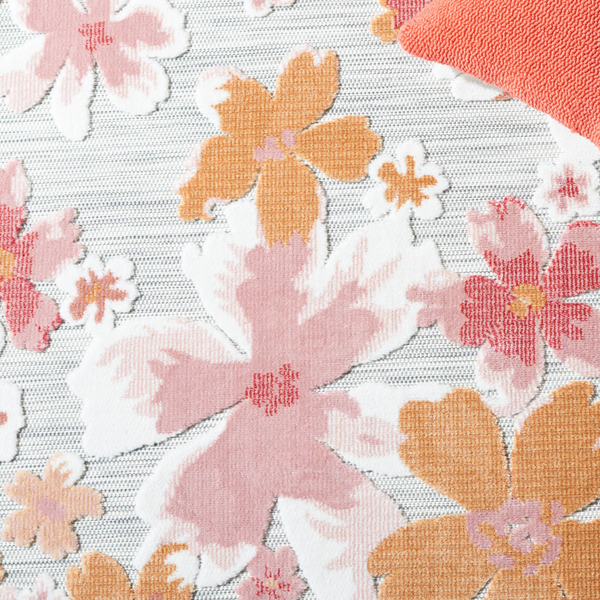 Cabana CBN488 Loomed Indoor/Outdoor Area Rug - Grey/Rose - 8'x10' - Safavieh