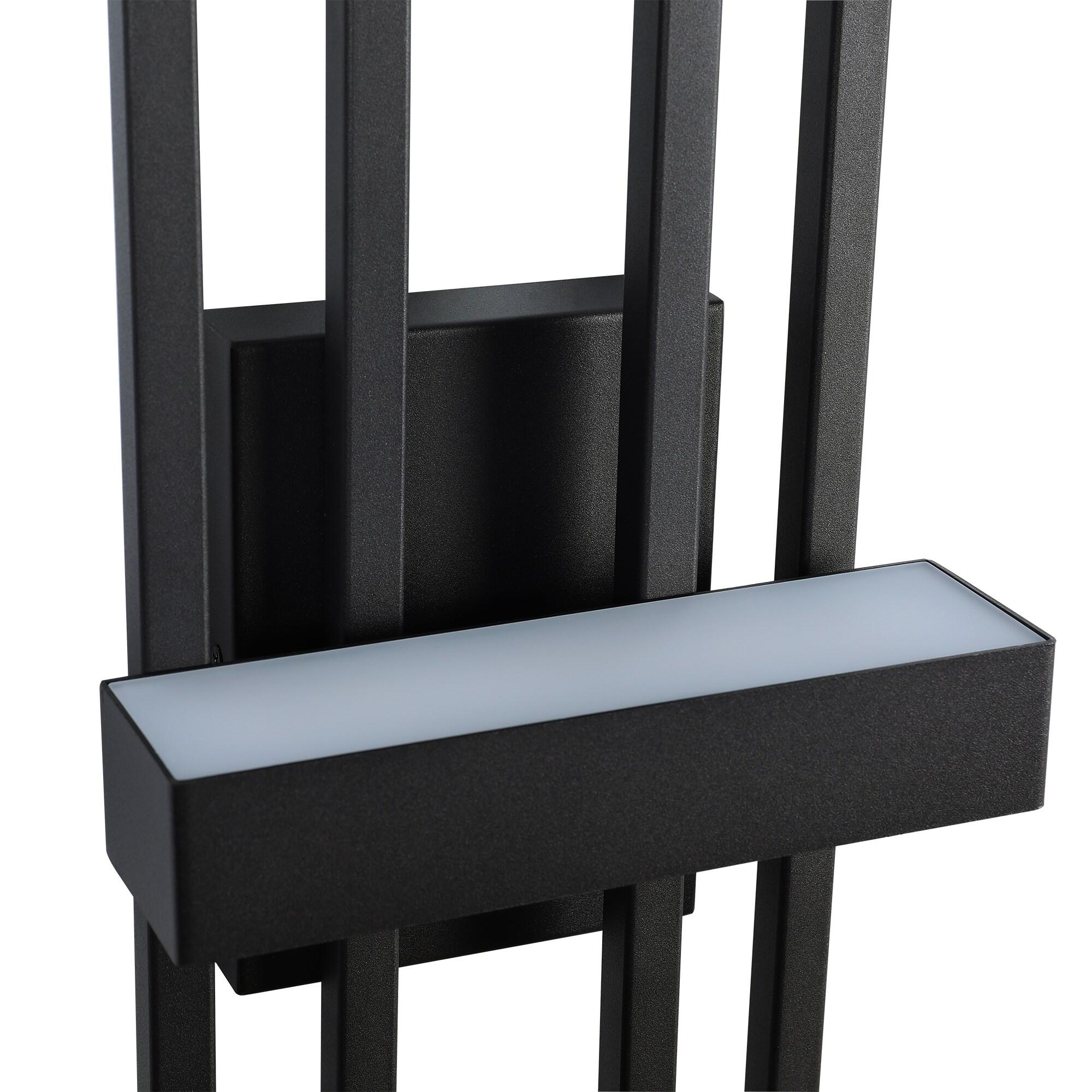 LamQee Wall Sconces 20-in H Brushed Black Hardwired Integrated LED Outdoor Wall Light