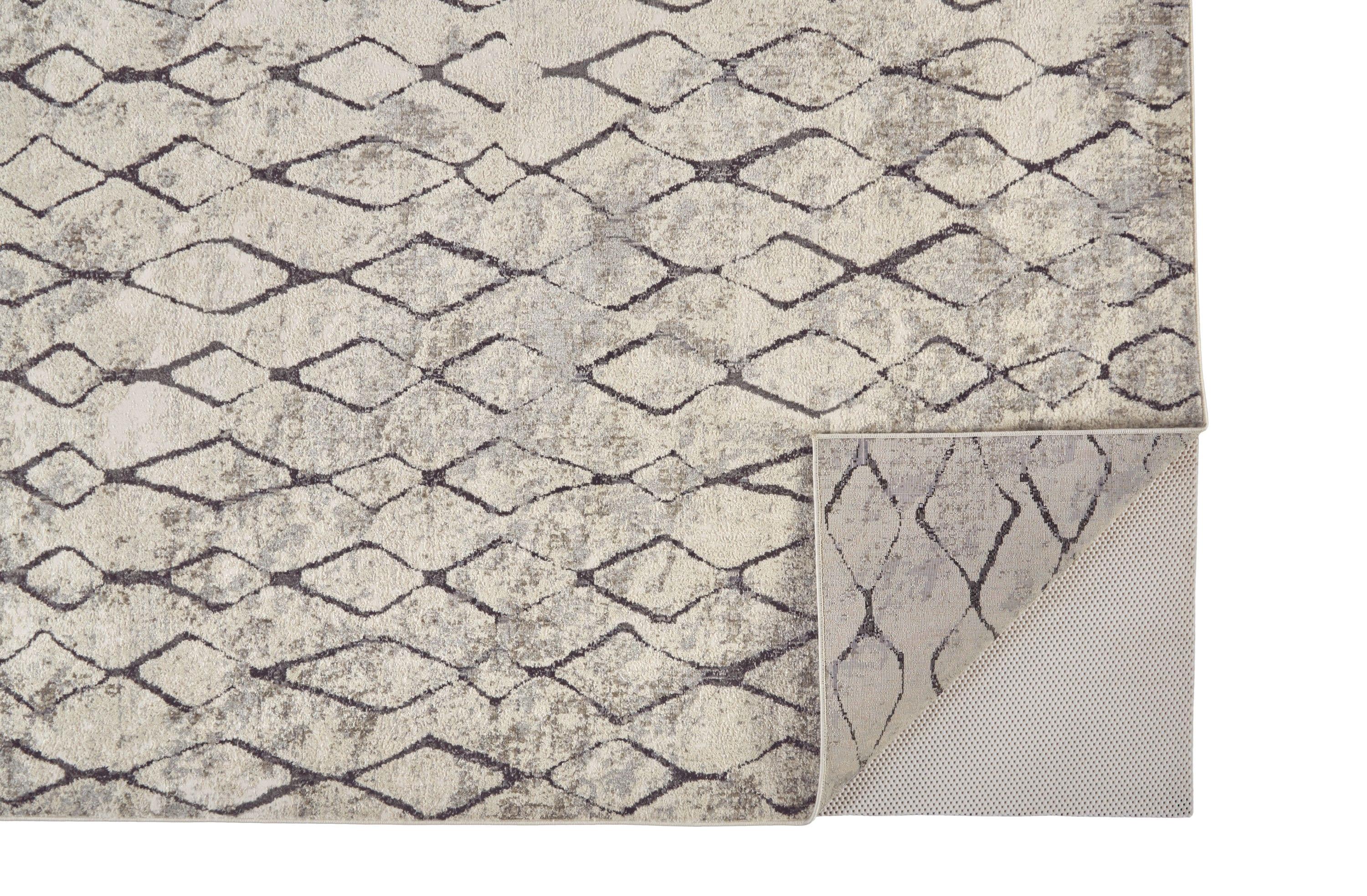 Kano Transitional Diamond Ivory/Gray/Taupe Area Rug