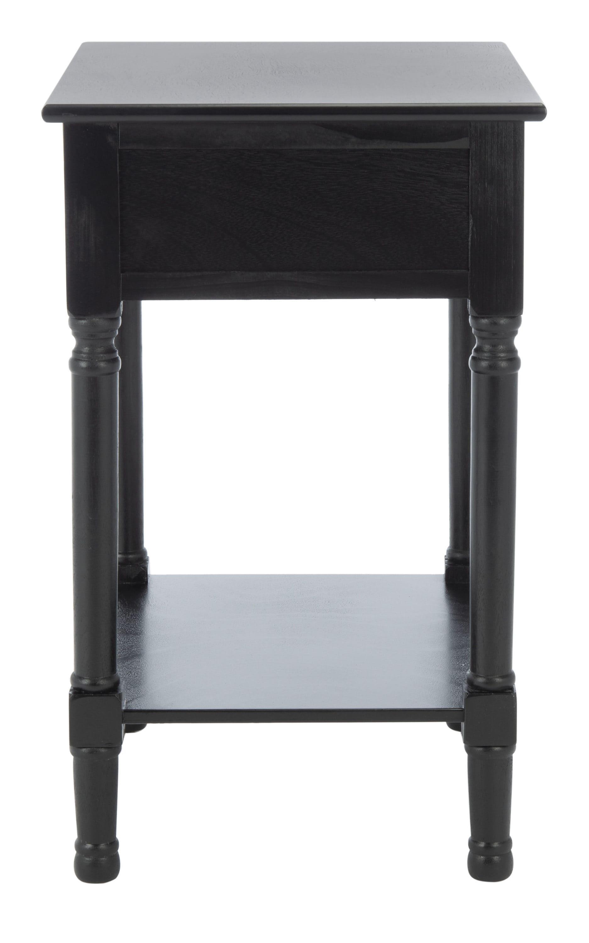 Landers 1 Drawer Accent Table - Black - Safavieh.