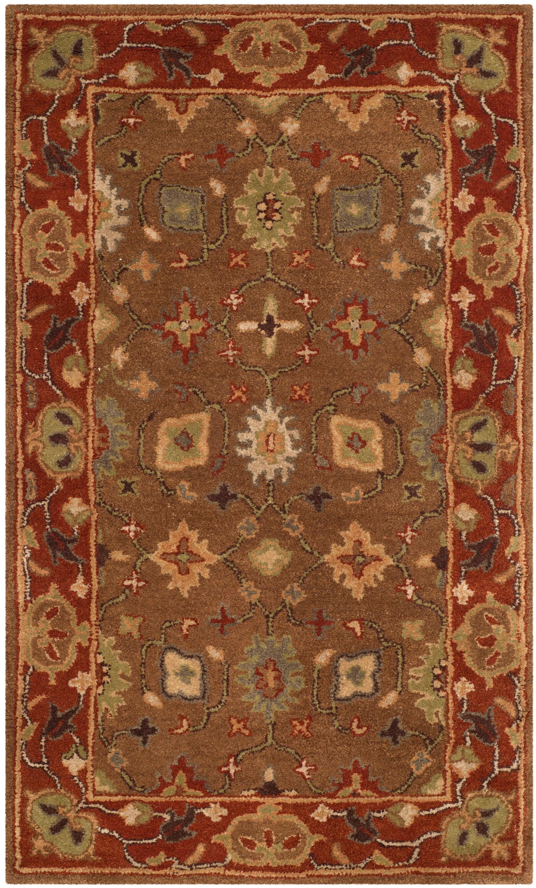 Heritage HG952 Hand Tufted Area Rug - Moss/Rust - 3'x5' - Safavieh.