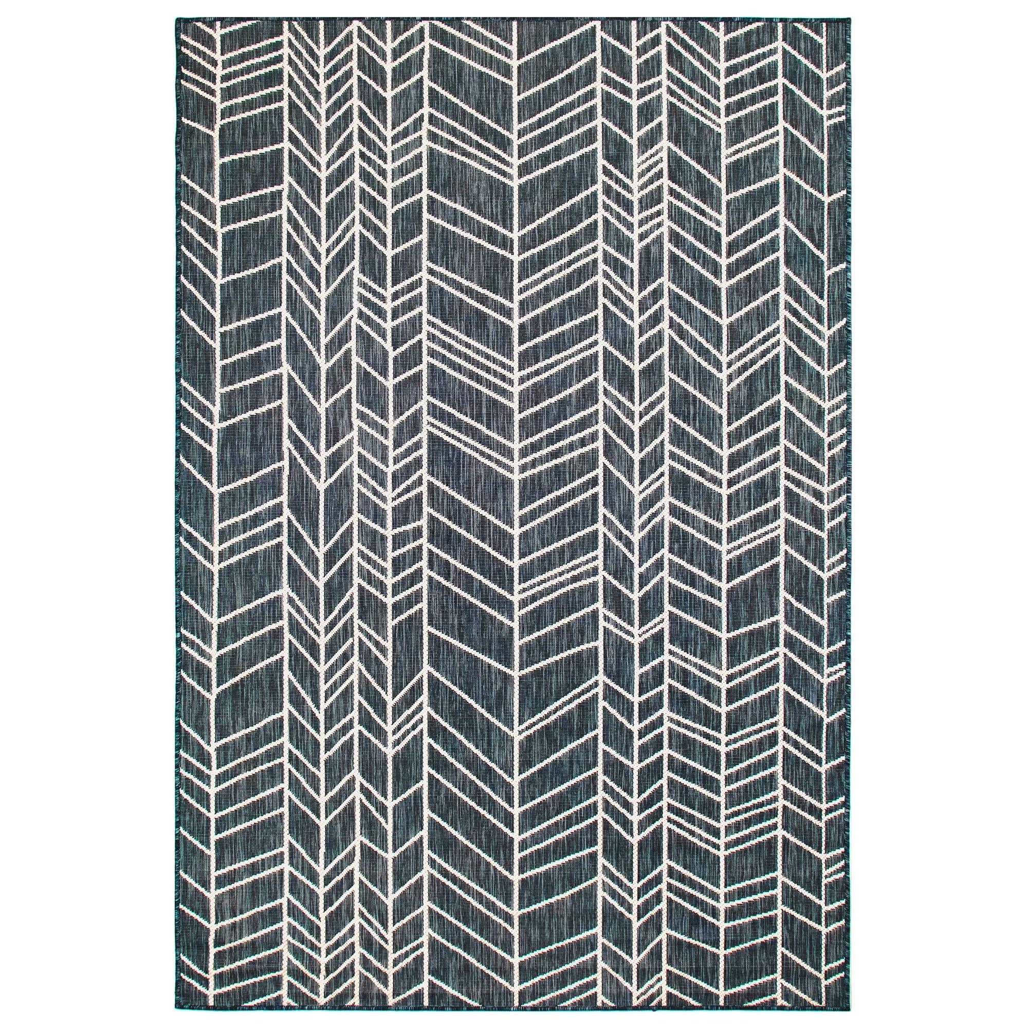 Liora Manne  Carmel Chevron Indoor/Outdoor Rug Navy 3'3" x 4'11" 3' x 5' Navy Rectangle