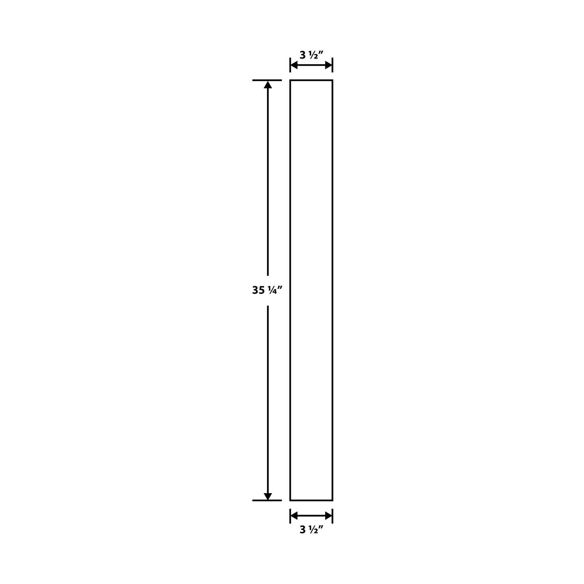 OUTWATER Architectural Products Solid Hardwood Island Leg 35-1/4" Height x 3-1/2" Width