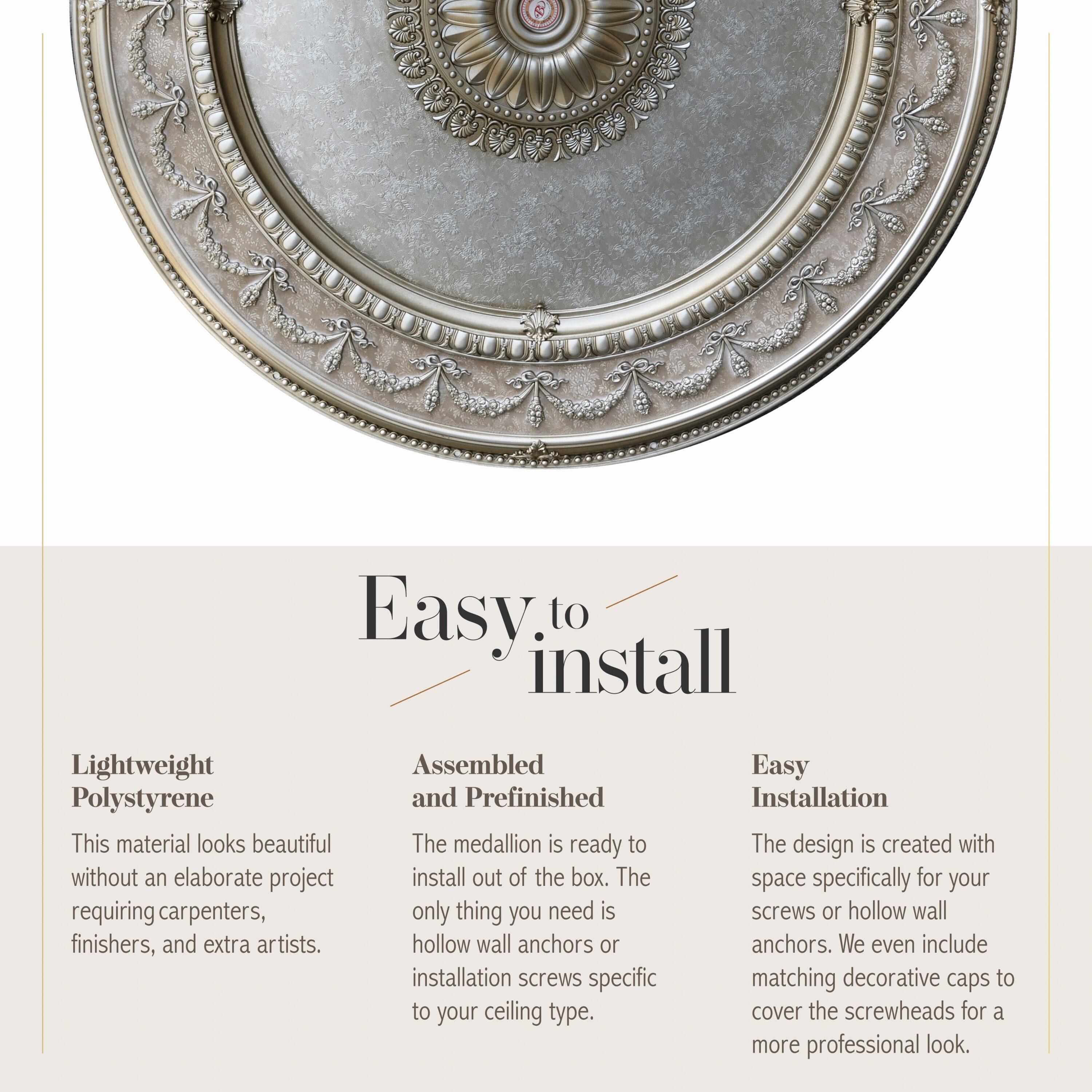 AFD Home 10782962 Round Ceiling Medallion, Champagne - Large