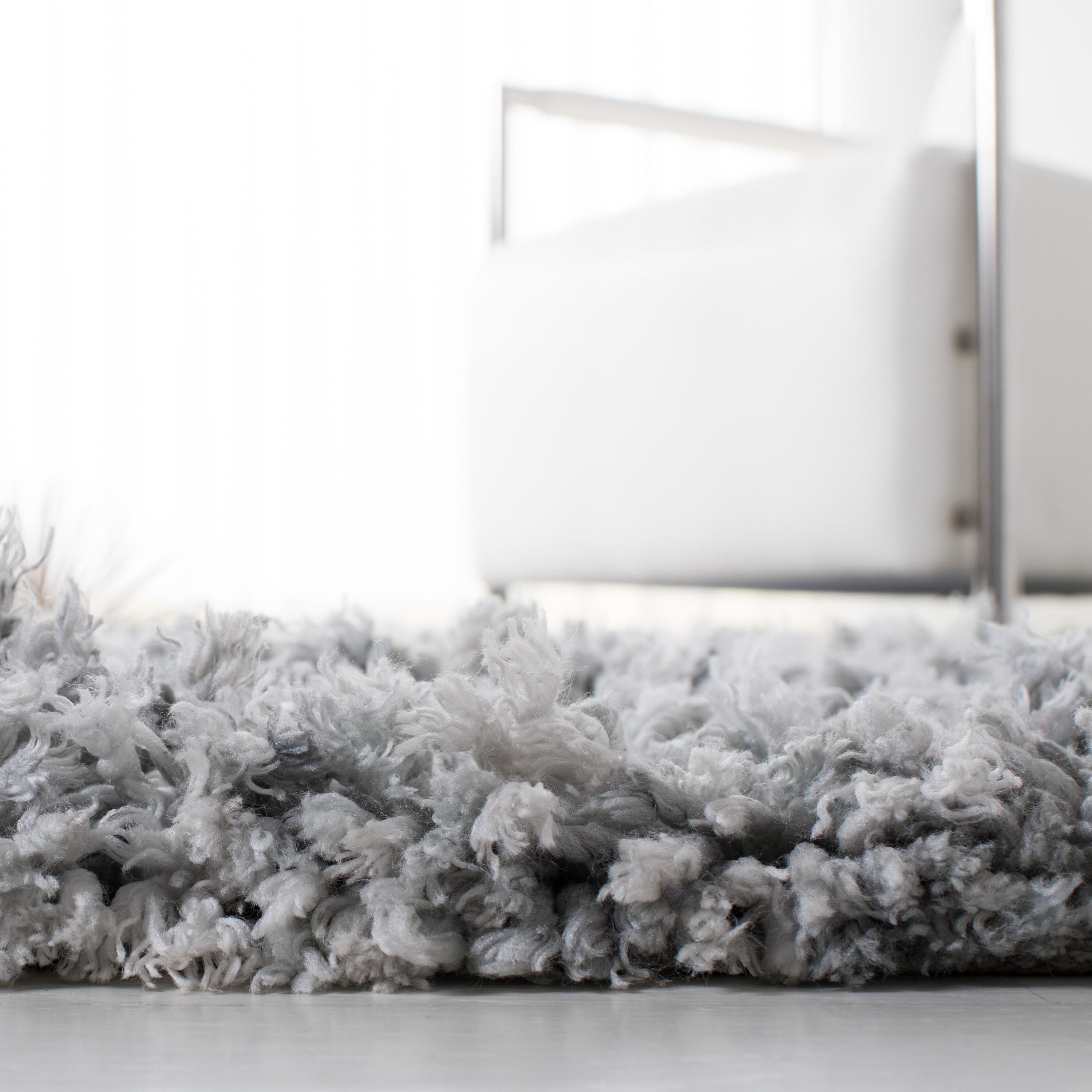 Rio Shag SG960 Hand Loomed Indoor Area Rug - Grey/Ivory - 5'x8' - Safavieh