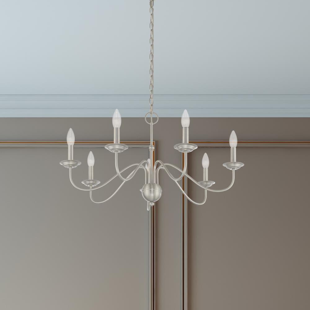 Elegant Windsor Brushed Nickel 7-Light Plug-in Chandelier