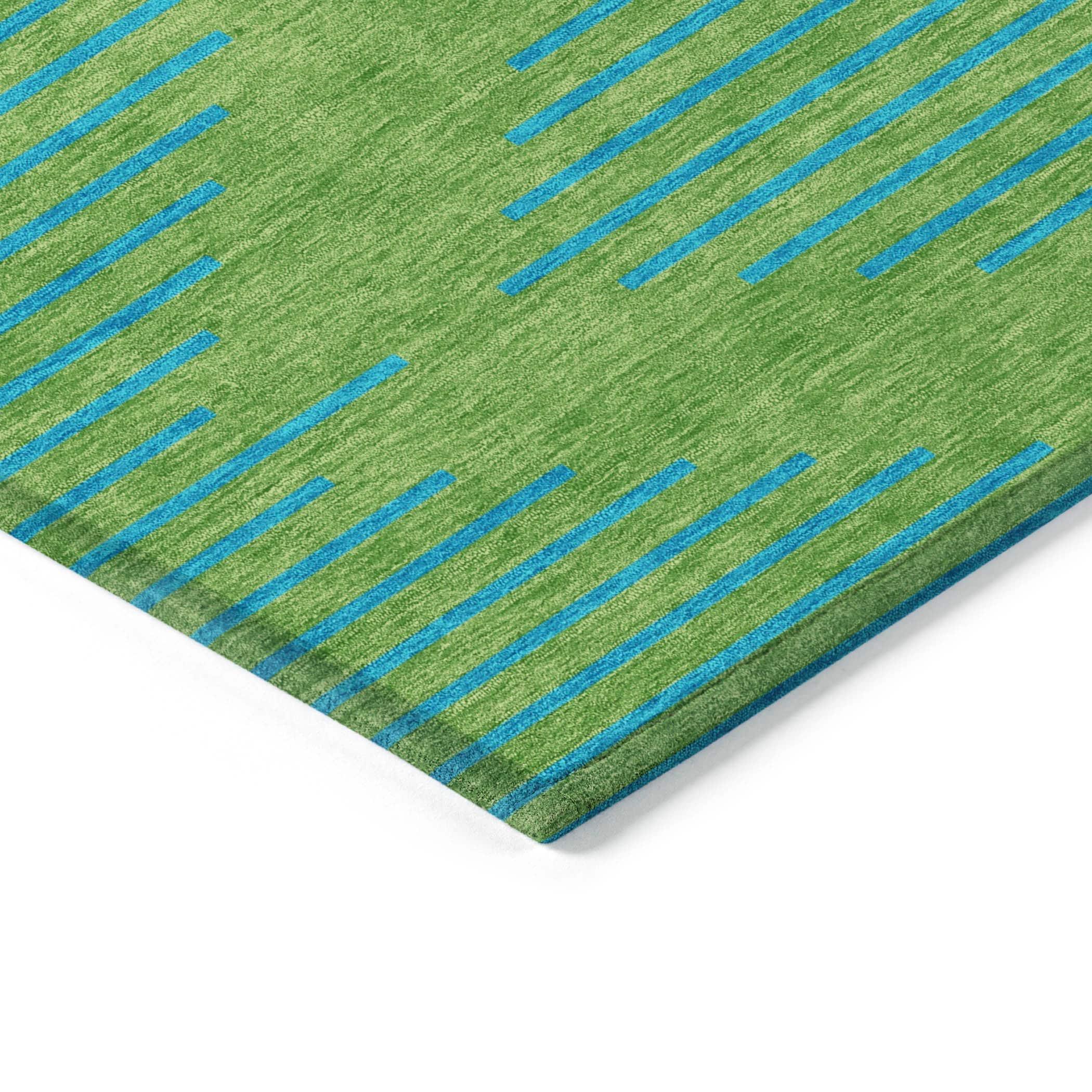 Machine Washable Indoor/Outdoor Chayden ACN1017 Green Rug
