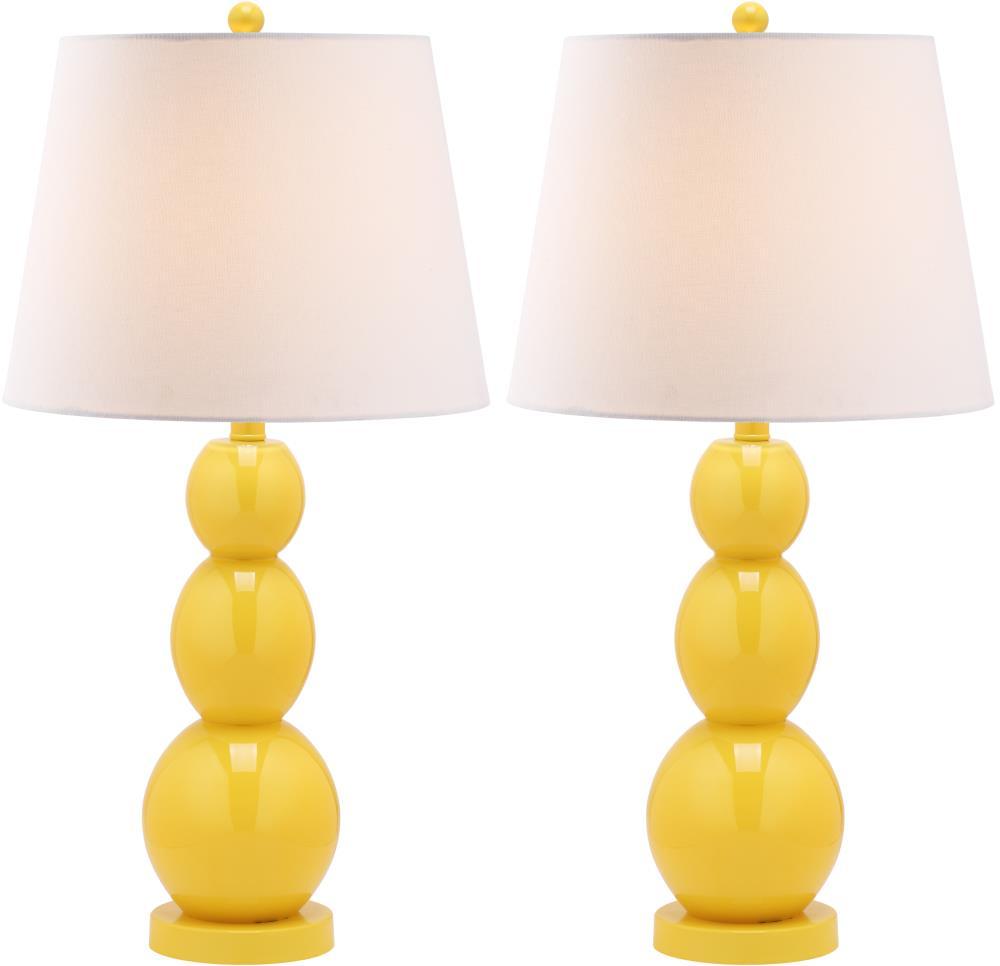 Jayne 3 Sphere Table Lamp (Set of 2) - 26.5 Inch Height - LIT4089 - Yellow - Safavieh