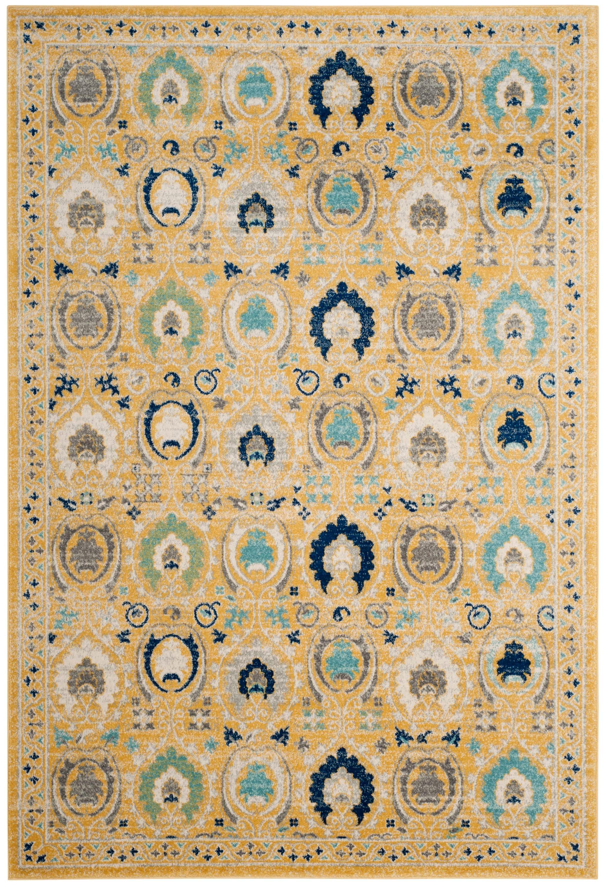 Evoke EVK251 Power Loomed Area Rug - Gold/Ivory - 6'7"x9' - Safavieh.