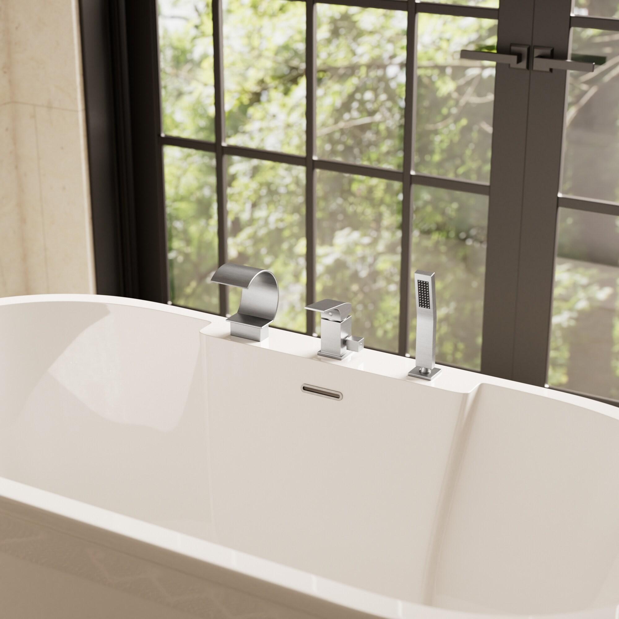 GRANDJOY Complete Shower System, 10" and 6" Dual Wall Mount Rain Shower Faucets with Handheld Shower Spray, High Pressure in Matte Black