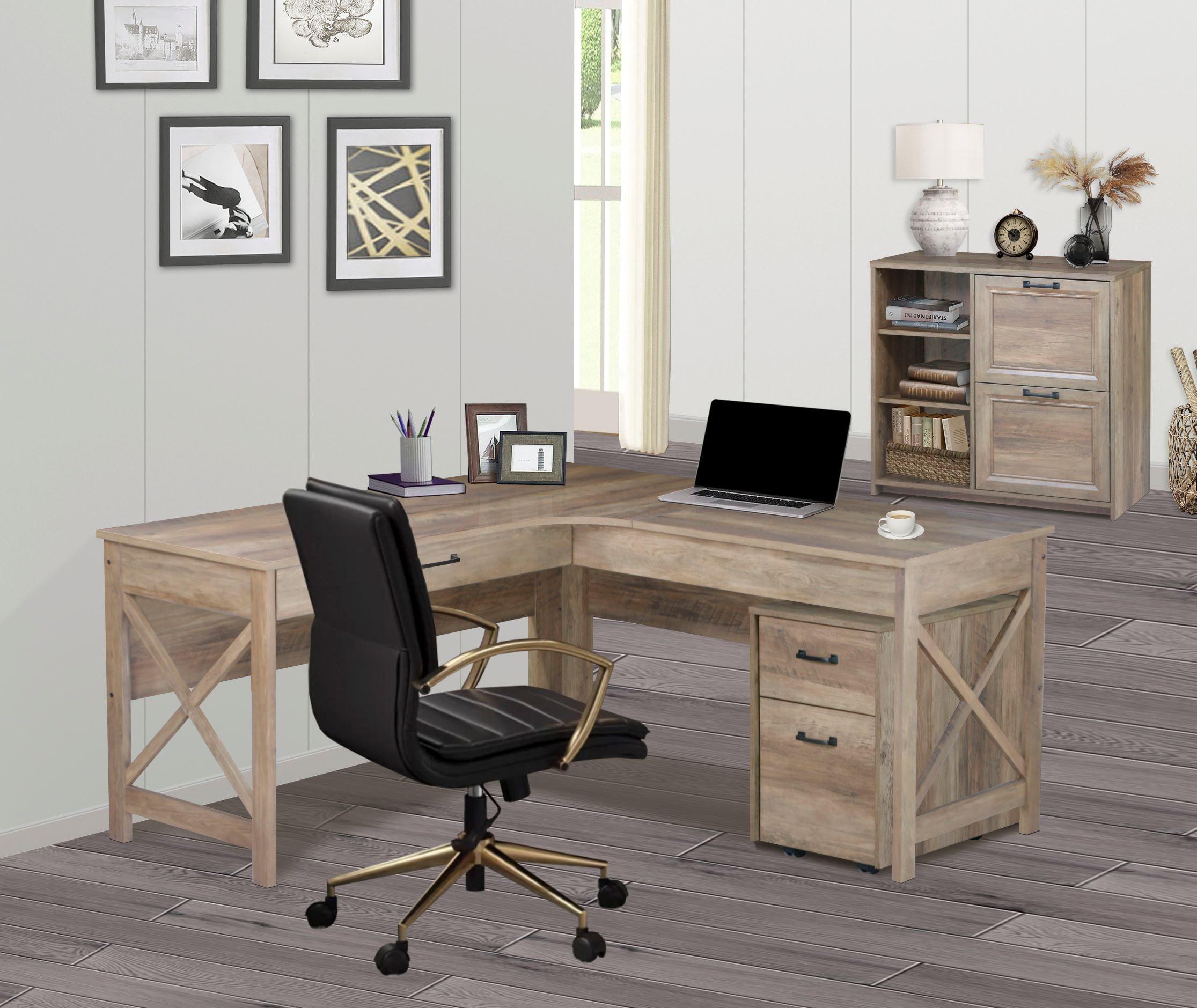 Saint Birch Alaska Mobile File Cabinet, Rustic Oak