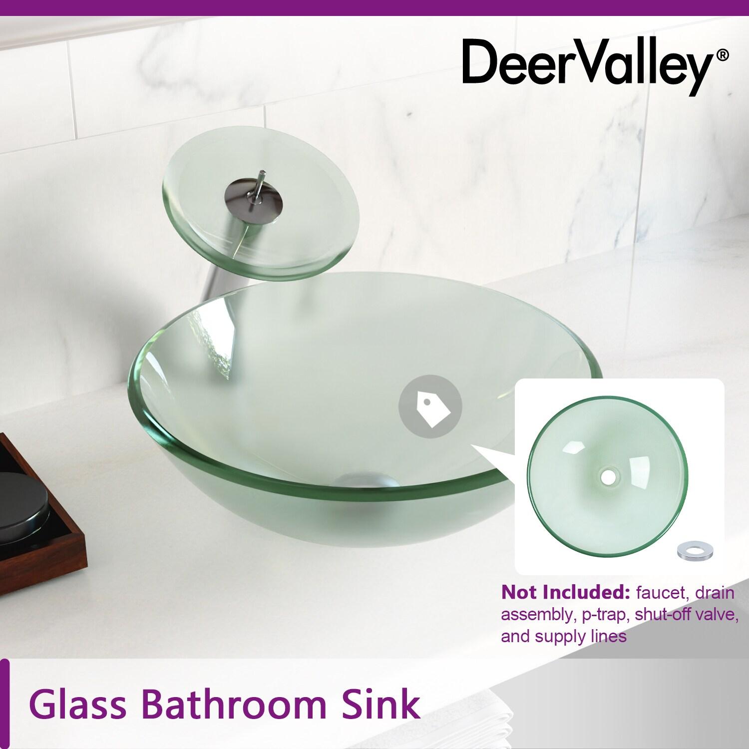 DeerValley Symmetry 16.5'' Circular Glass Vessel Bathroom Sink