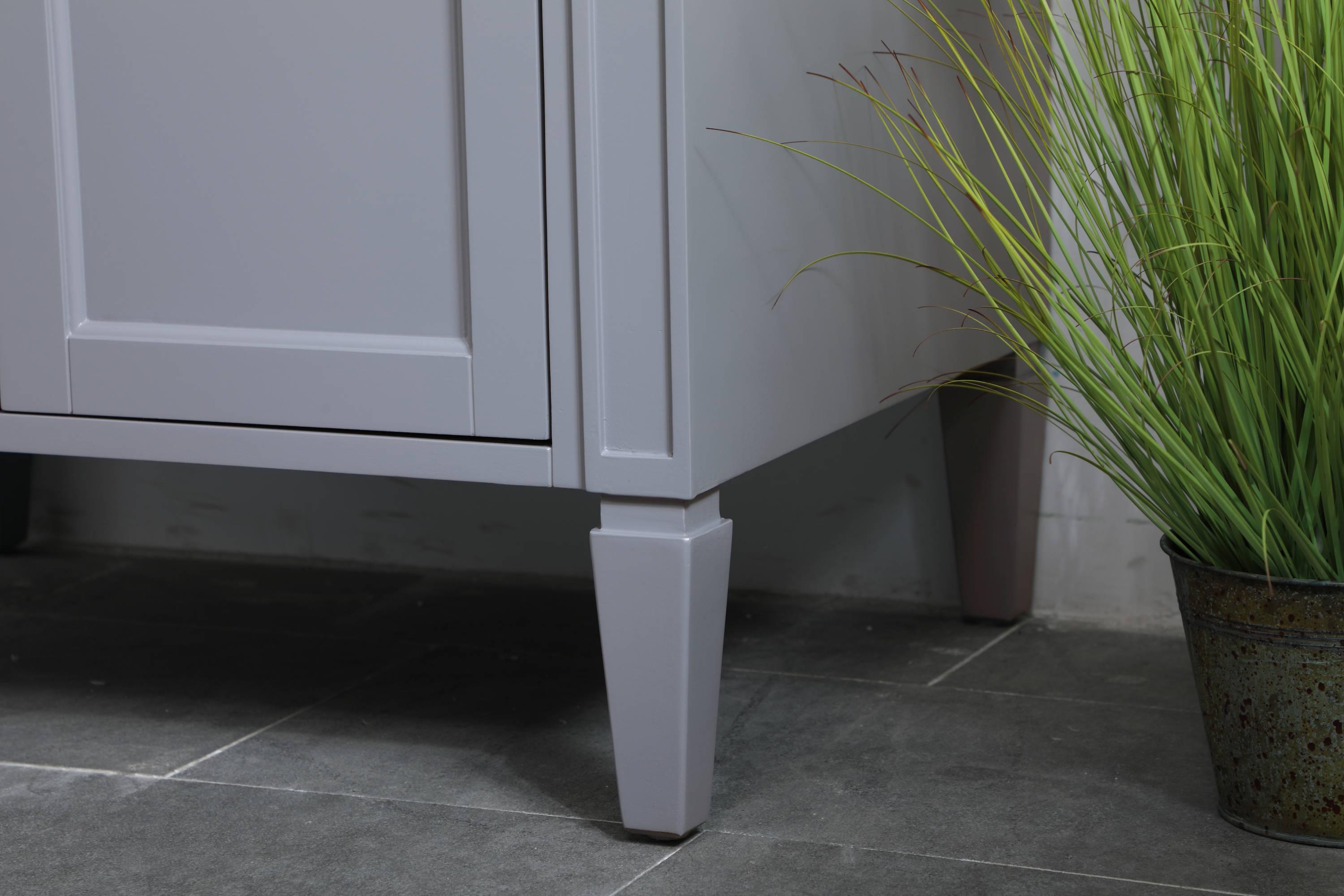 Elegant Decor Williams 30" Single Marble Top Bathroom Vanity in Gray