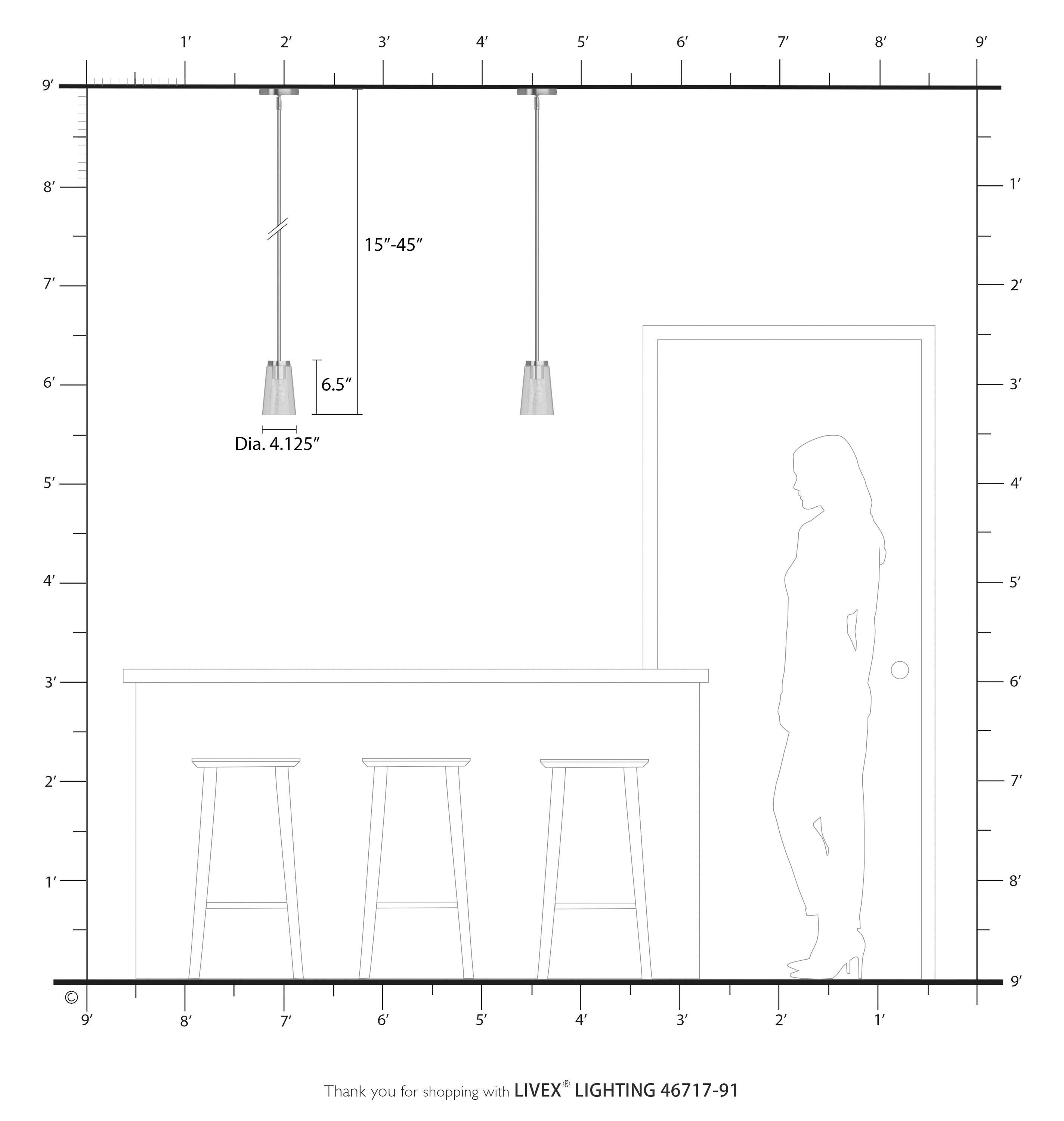 Livex Lighting Cityview 1 - Light Pendant in  Brushed Nickel