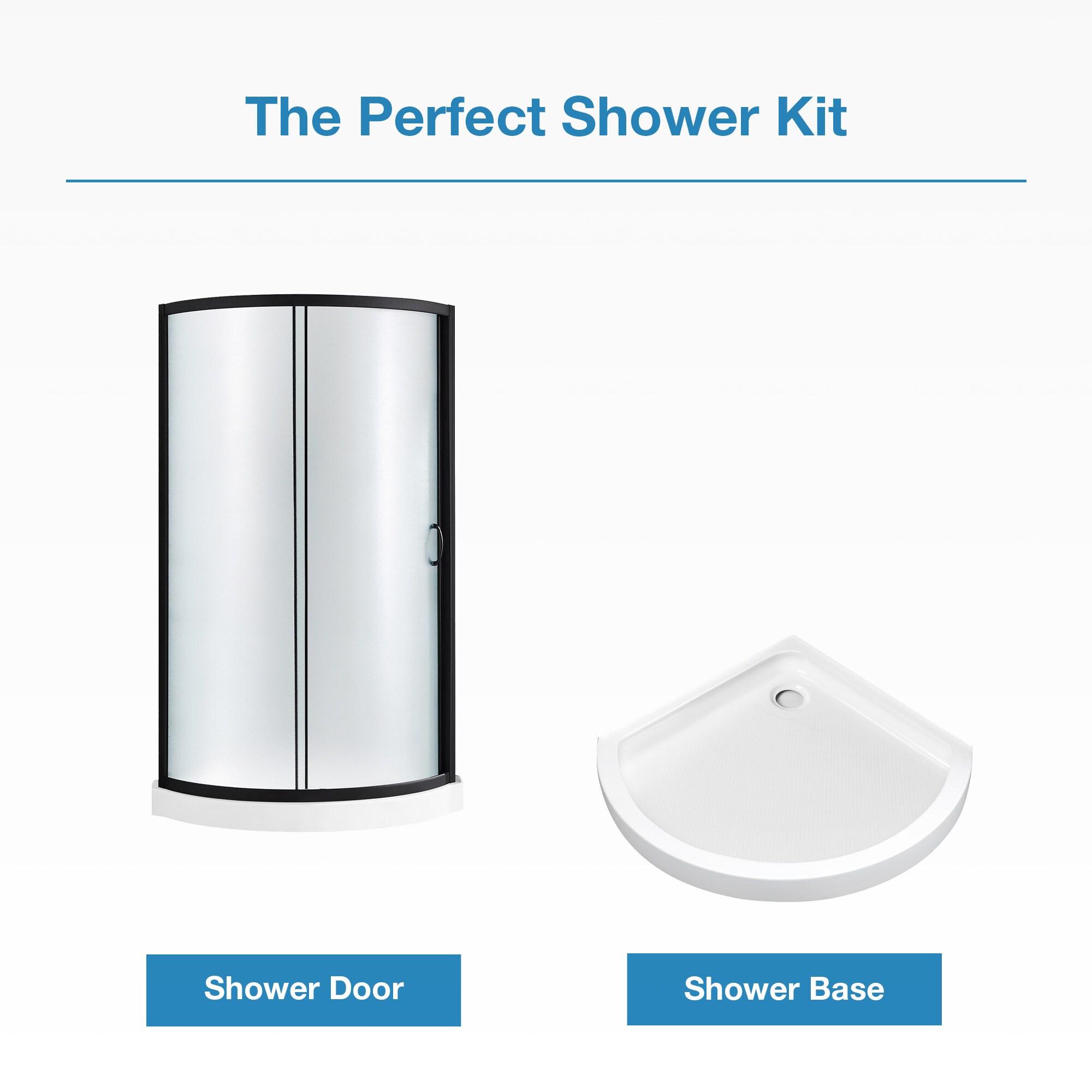 OVE Decors Breeze 35 in. Round Shower Kit w/ Frosted, Base