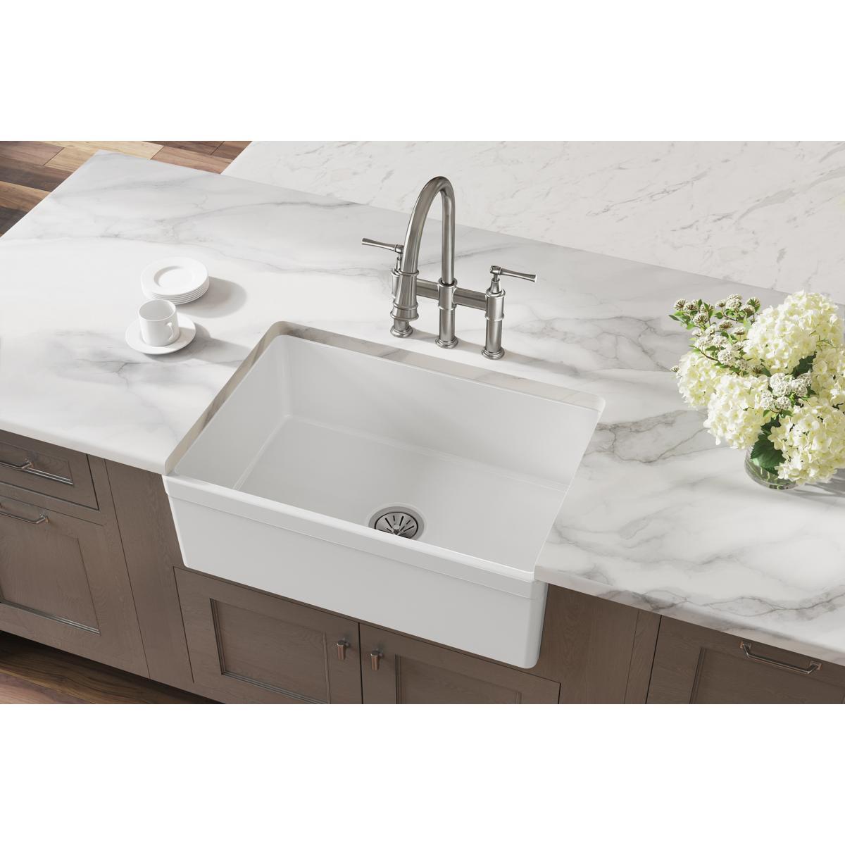 Fireclay 30" L x 20" W Farmhouse Kitchen Sink