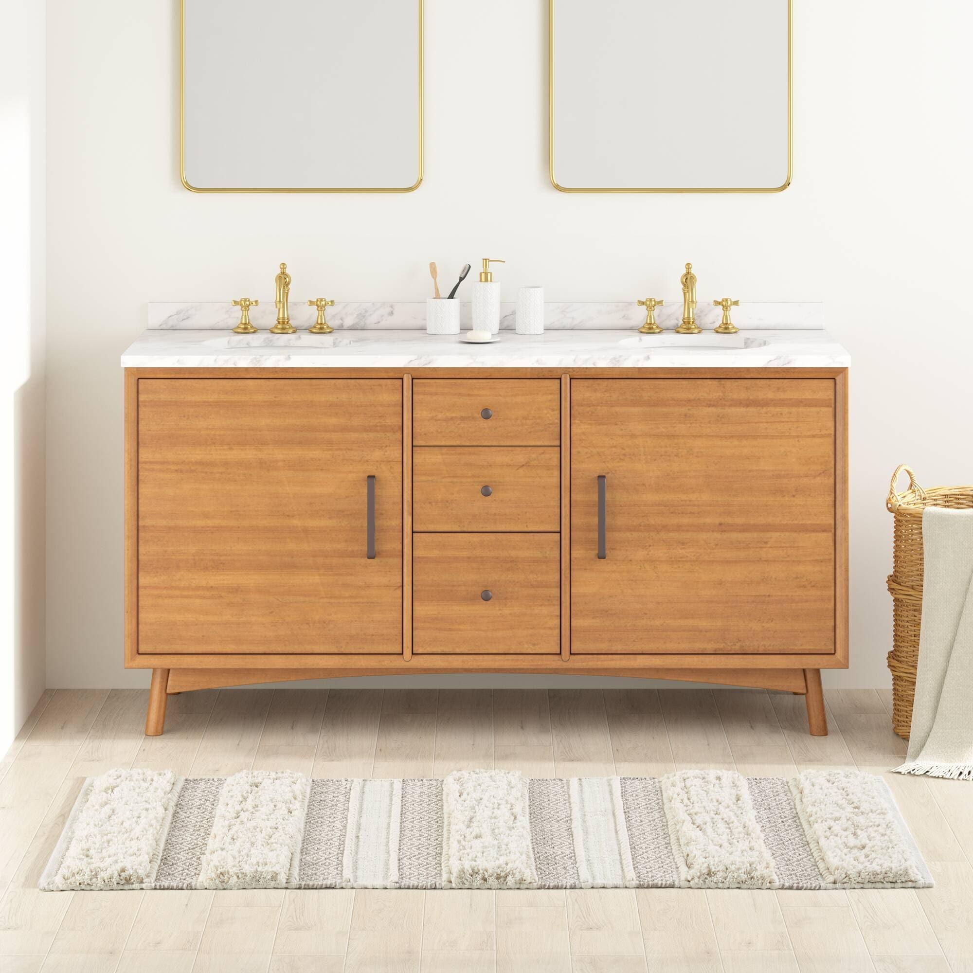 INK+IVY Asher Cotton Blend Bath Rug with Non-Slip Backing