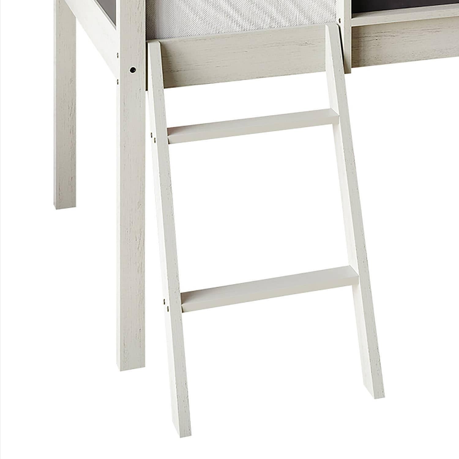ChaletPosh Twin Size Wooden Loft Bed in Antique Grey