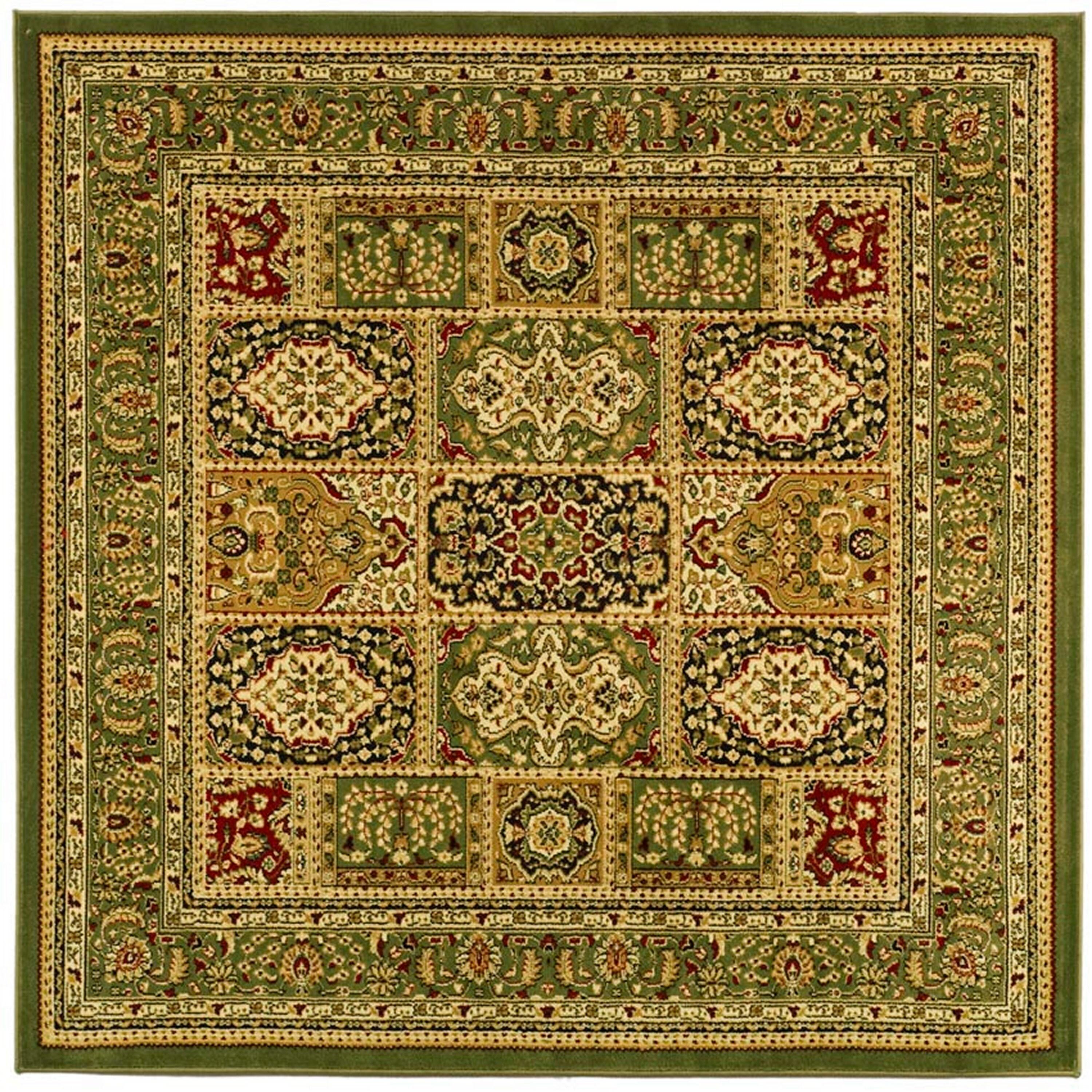 Lyndhurst LNH217 Power Loomed Area Rug - Multi/Green - 8'x8' - Safavieh.