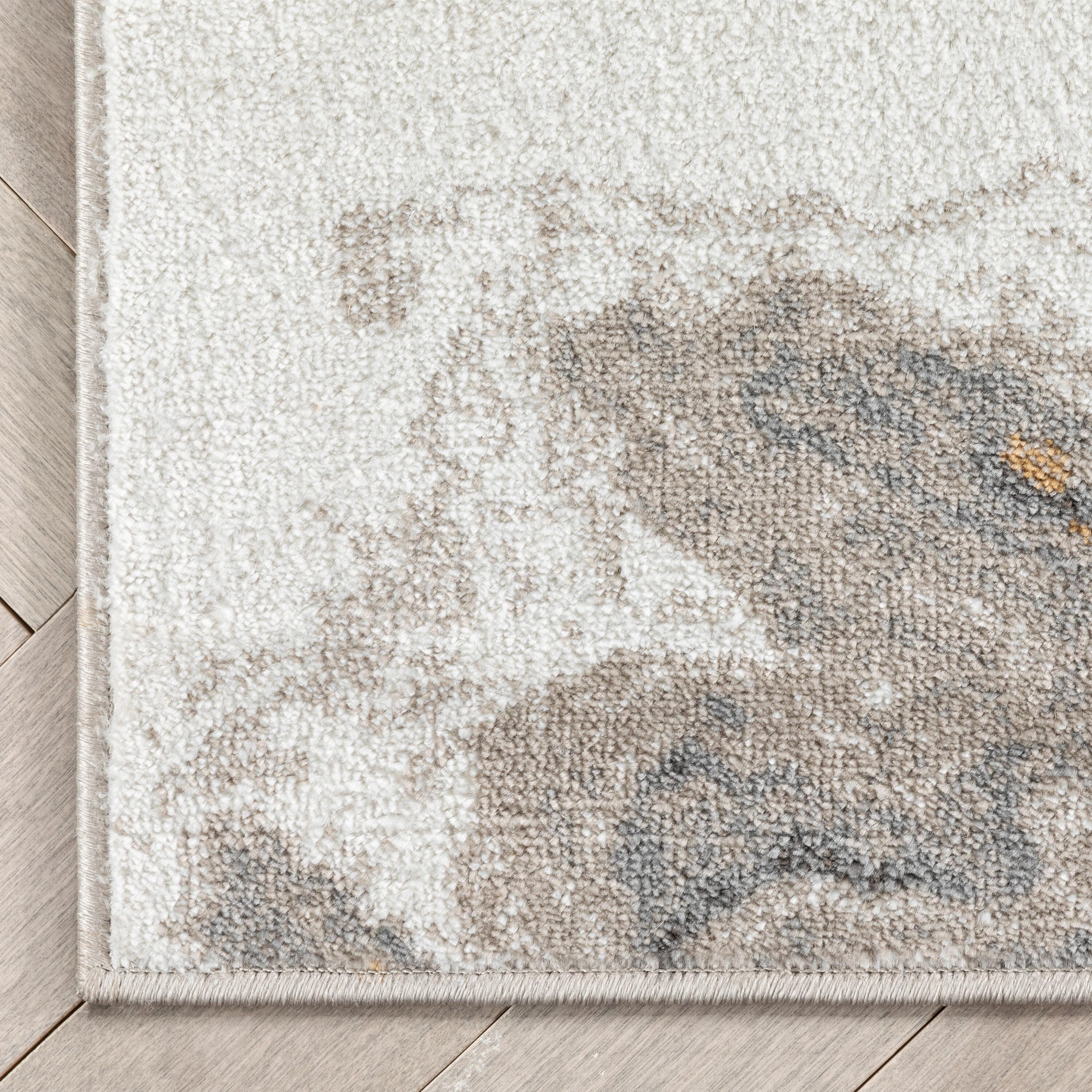 Verity Yara Modern Abstract Gray Rust Rug