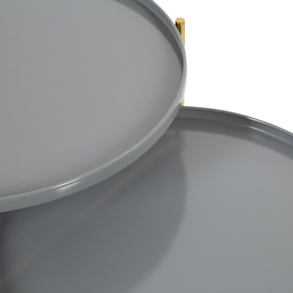 Kate and Laurel Ulani Round Metal Nesting Table, 2 Piece, Gray and Gold