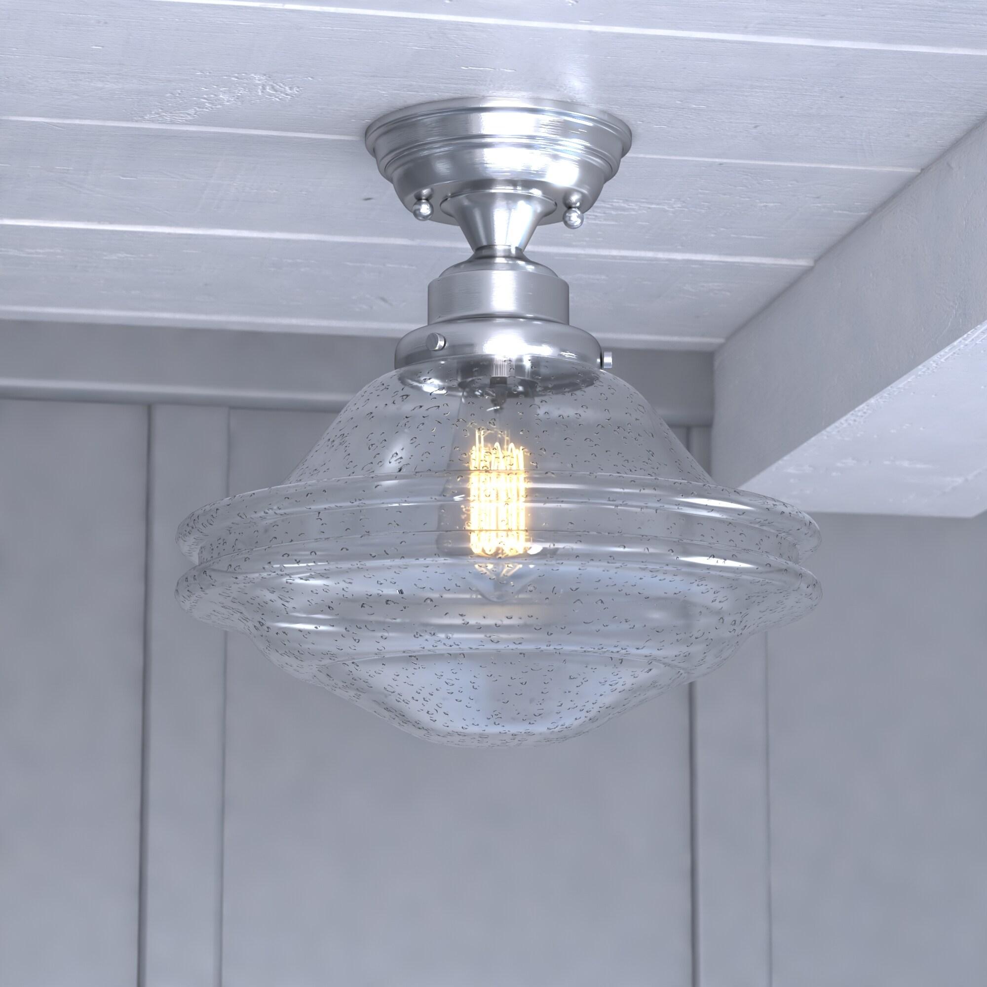 Vaxcel Huntley 1 - Light Flush Mount in  Satin Nickel