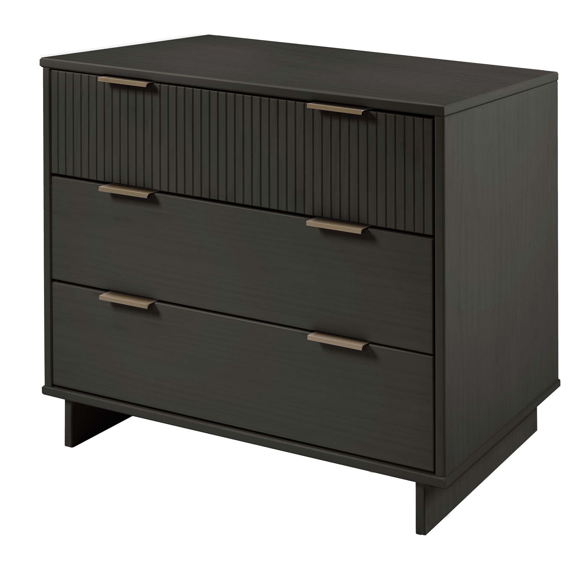 Manhattan Comfort 2pc Granville Chest and Dresser Bedroom Set Dark Gray: Modern Style, Soft Close, UV Finish