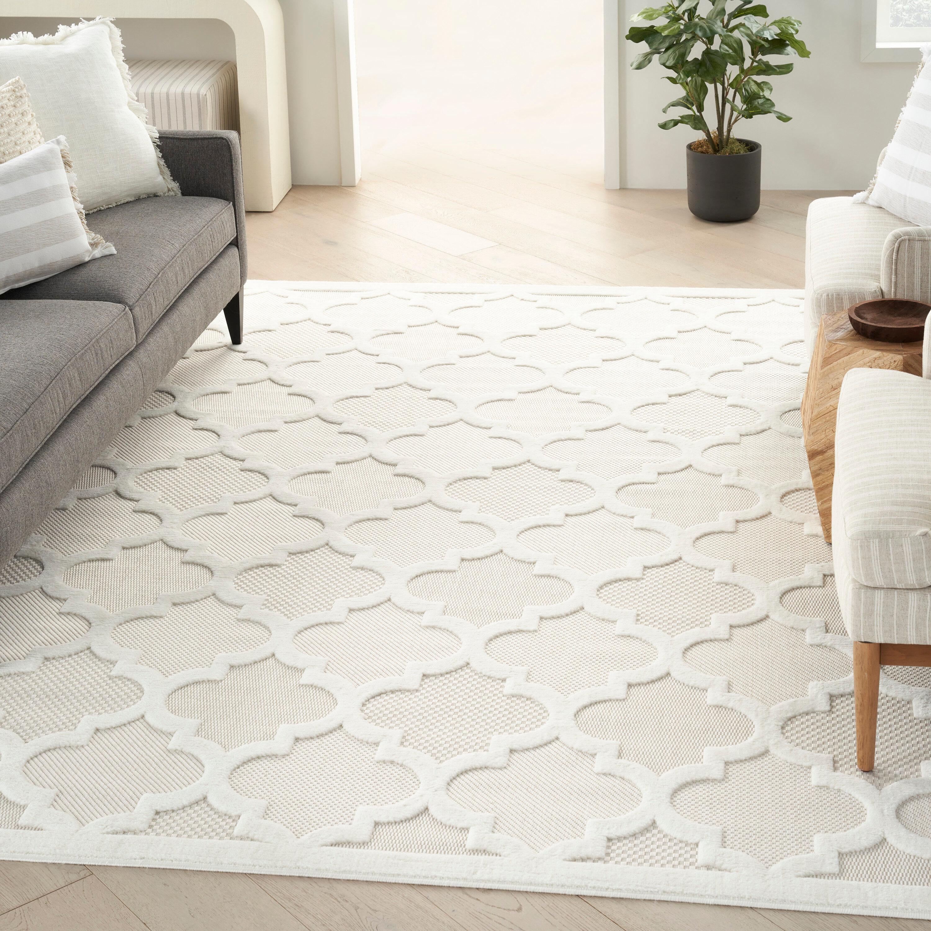 Nourison Easy Care 7' x 10' Ivory/White Indoor/Outdoor Rug