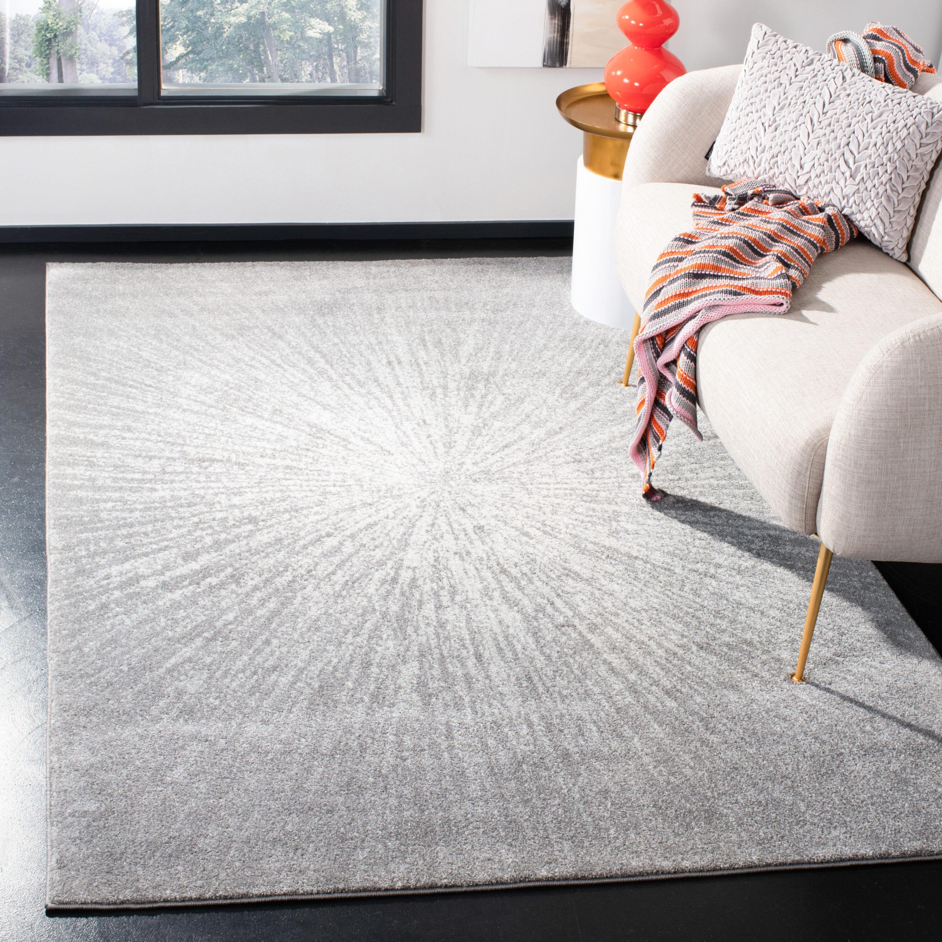 Evoke EVK228 Power Loomed Area Rug - Dark Grey/Ivory - 3'x5' - Safavieh.