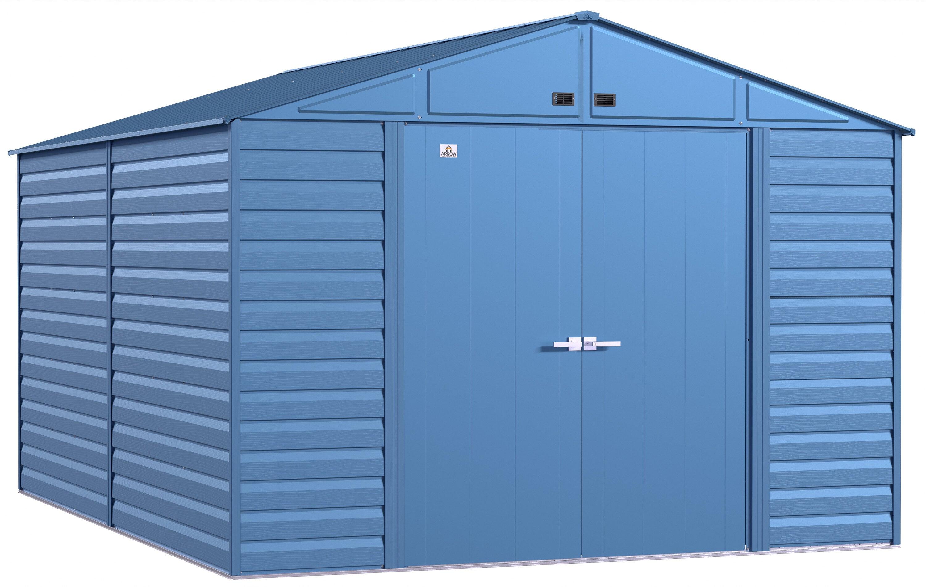 10 ft. W x 14 ft. D Steel Horizontal Storage Shed