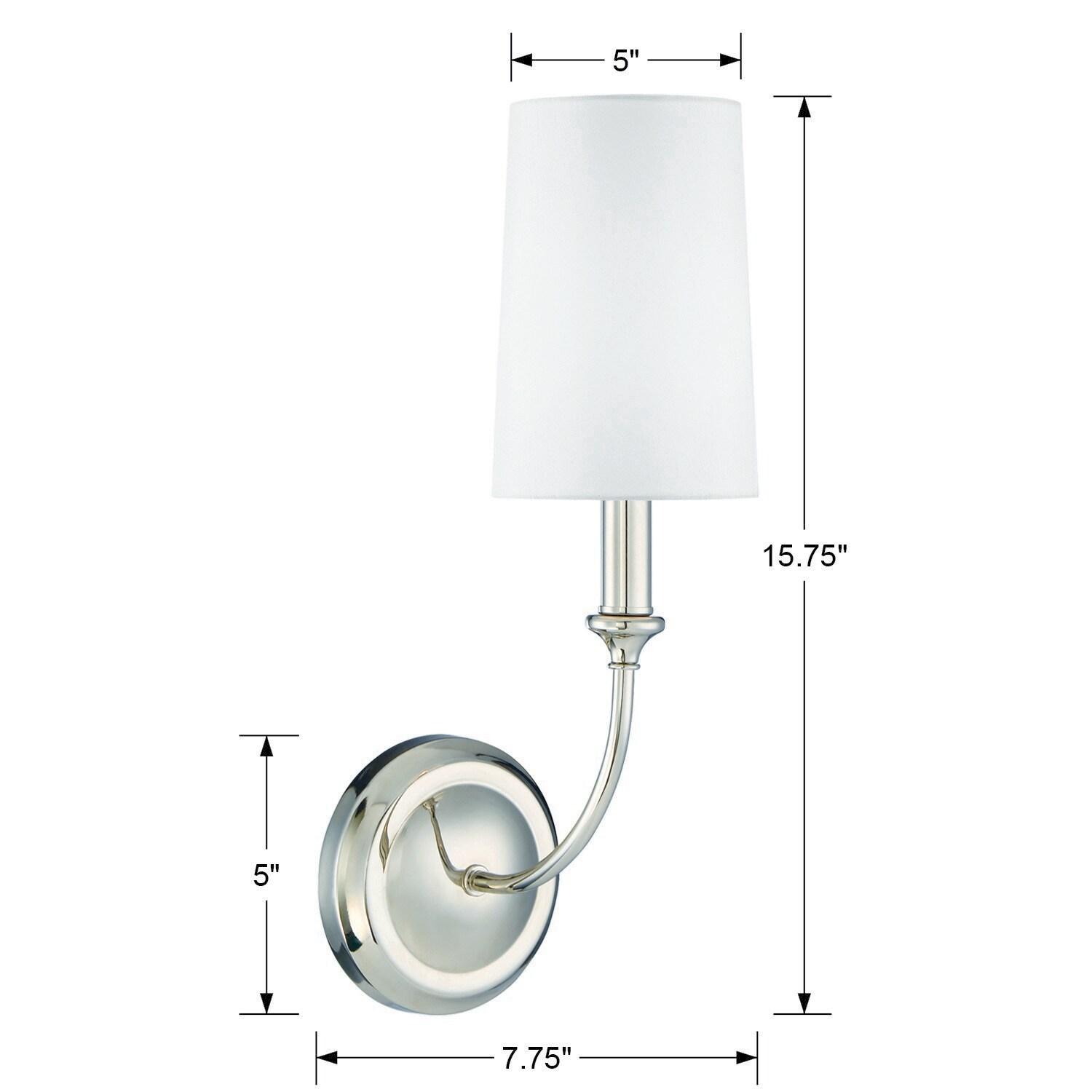 Sylvan Polished Nickel Dimmable Sconce with White Silk Shade