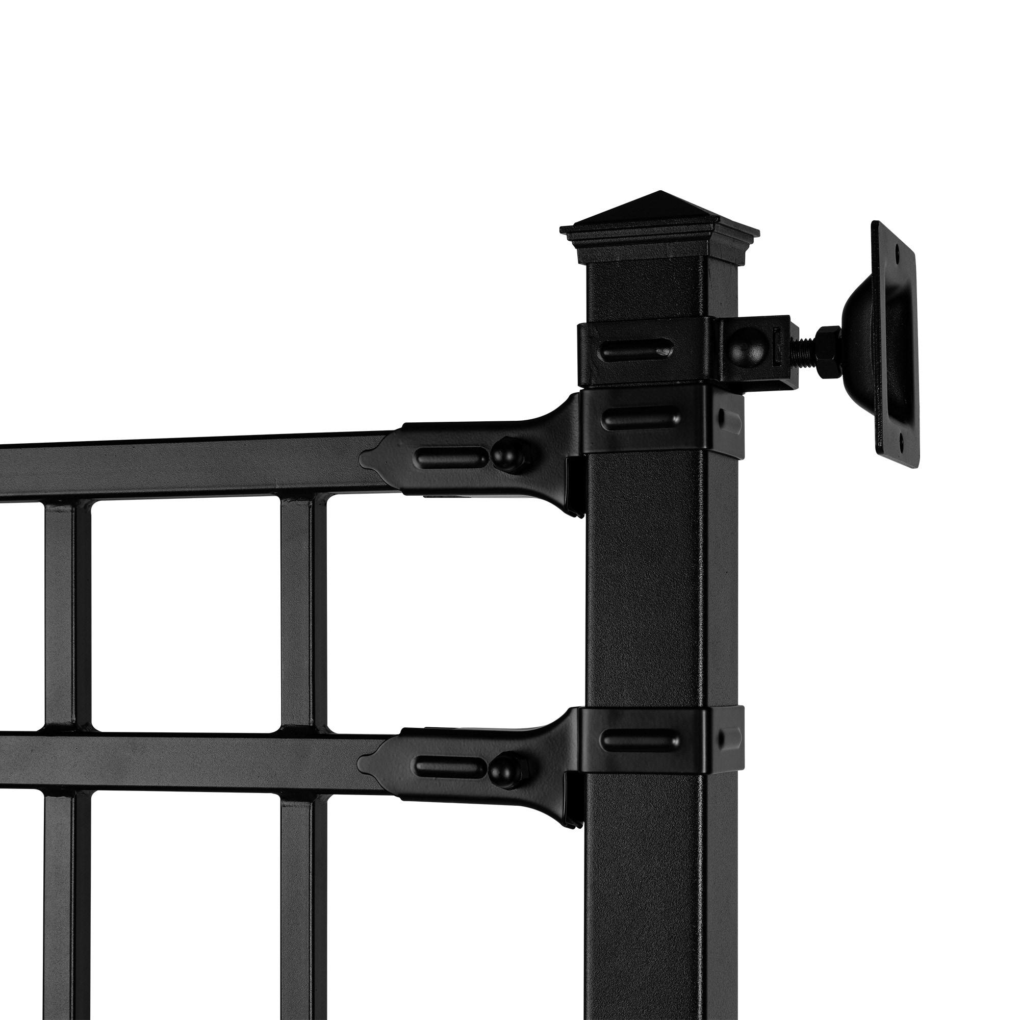 Nuvo Iron 5-ft H x 6-ft W Textured black finish Galvanized steel Containment Gate Spaced picket Fence panel