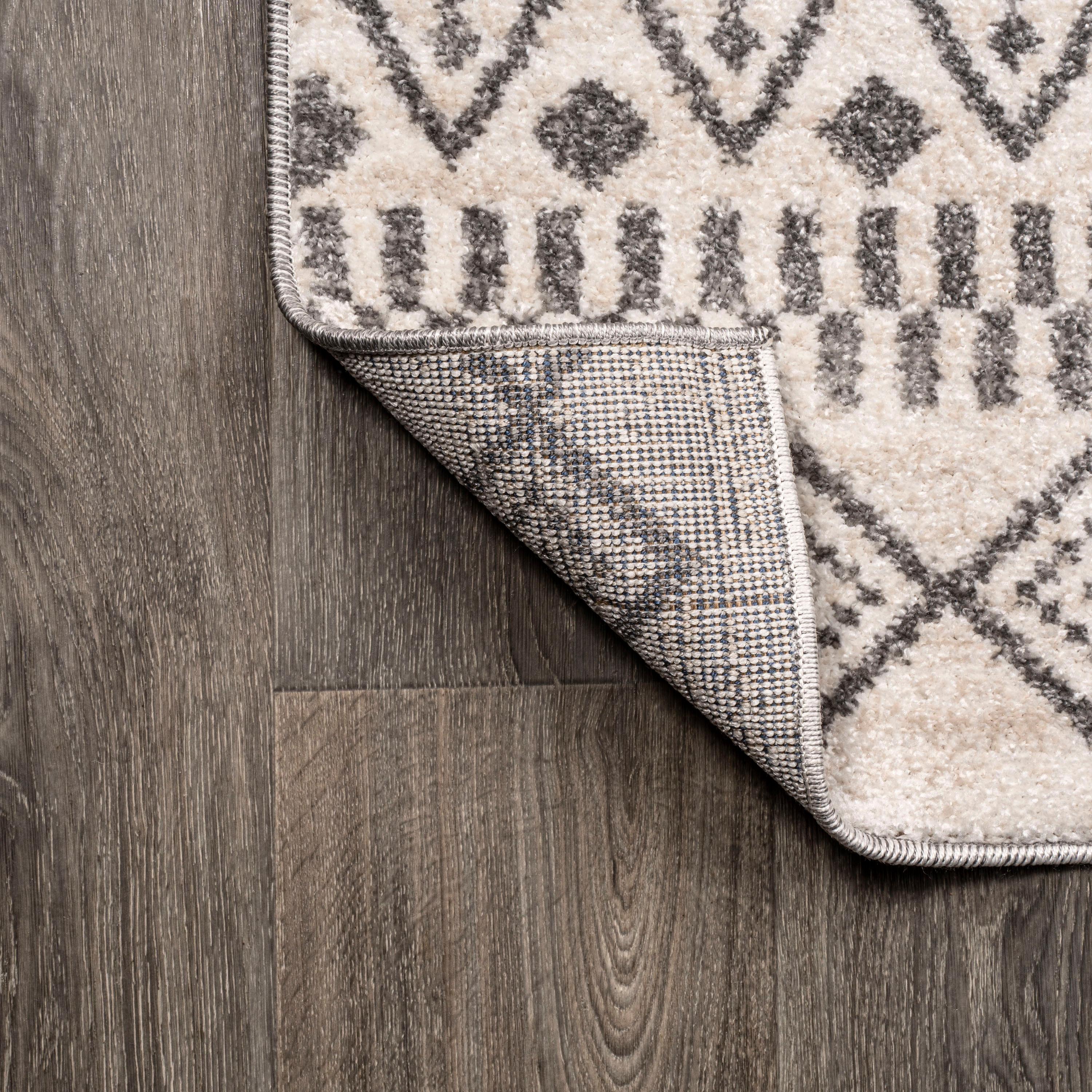 5'x8' Ifrane Berber Geometric Stripe Area Rug, Cream/Gray - JONATHAN Y