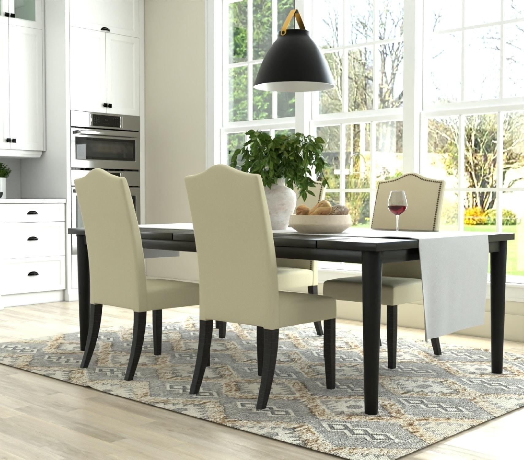 Carolina Cottage 1817-ESLN Romero Parson Chair - Espresso with Linen - 22.5 x 41.5 x 18.5 in.