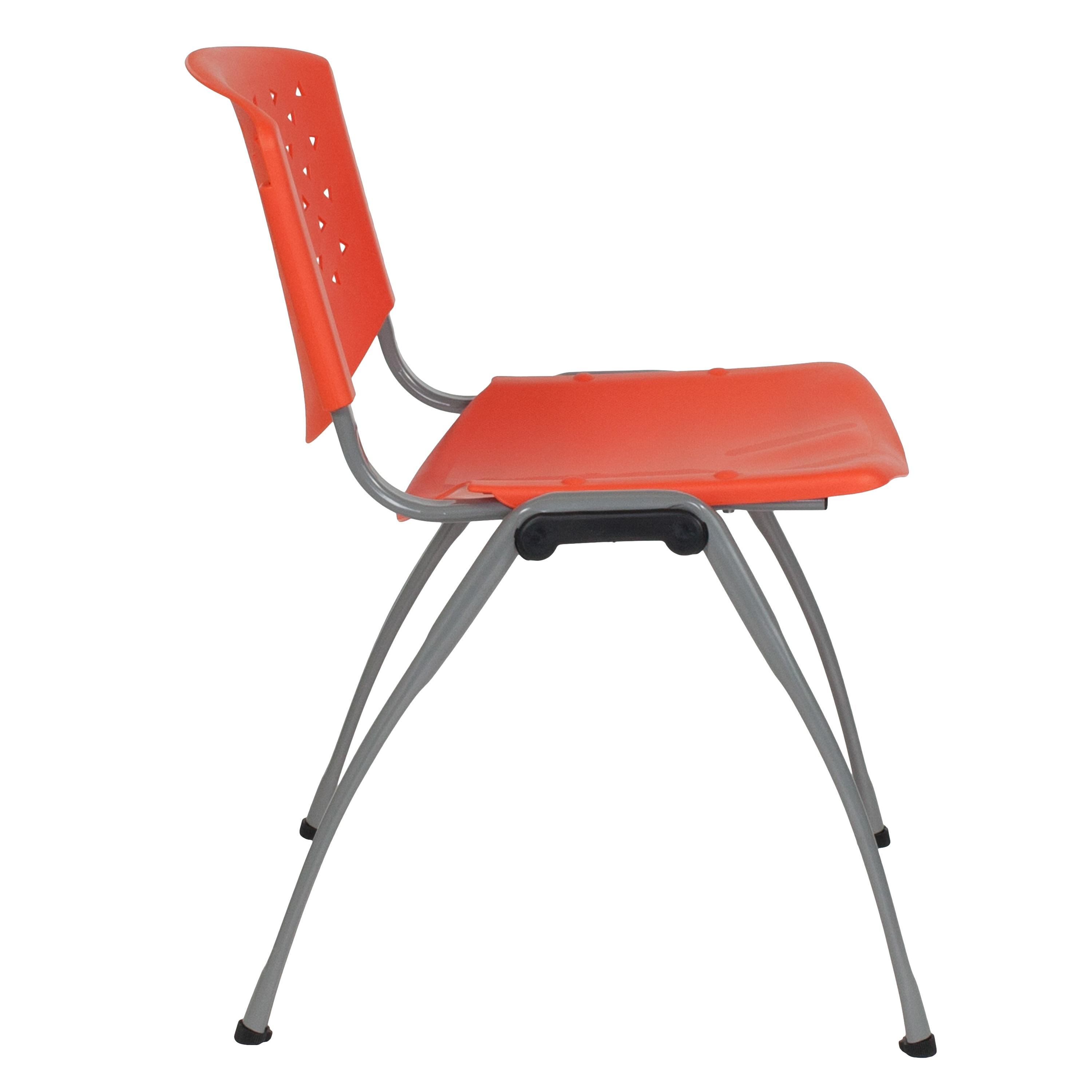 Memphis 880 lb. Capacity Plastic Stack Chair with Powder Coated Frame