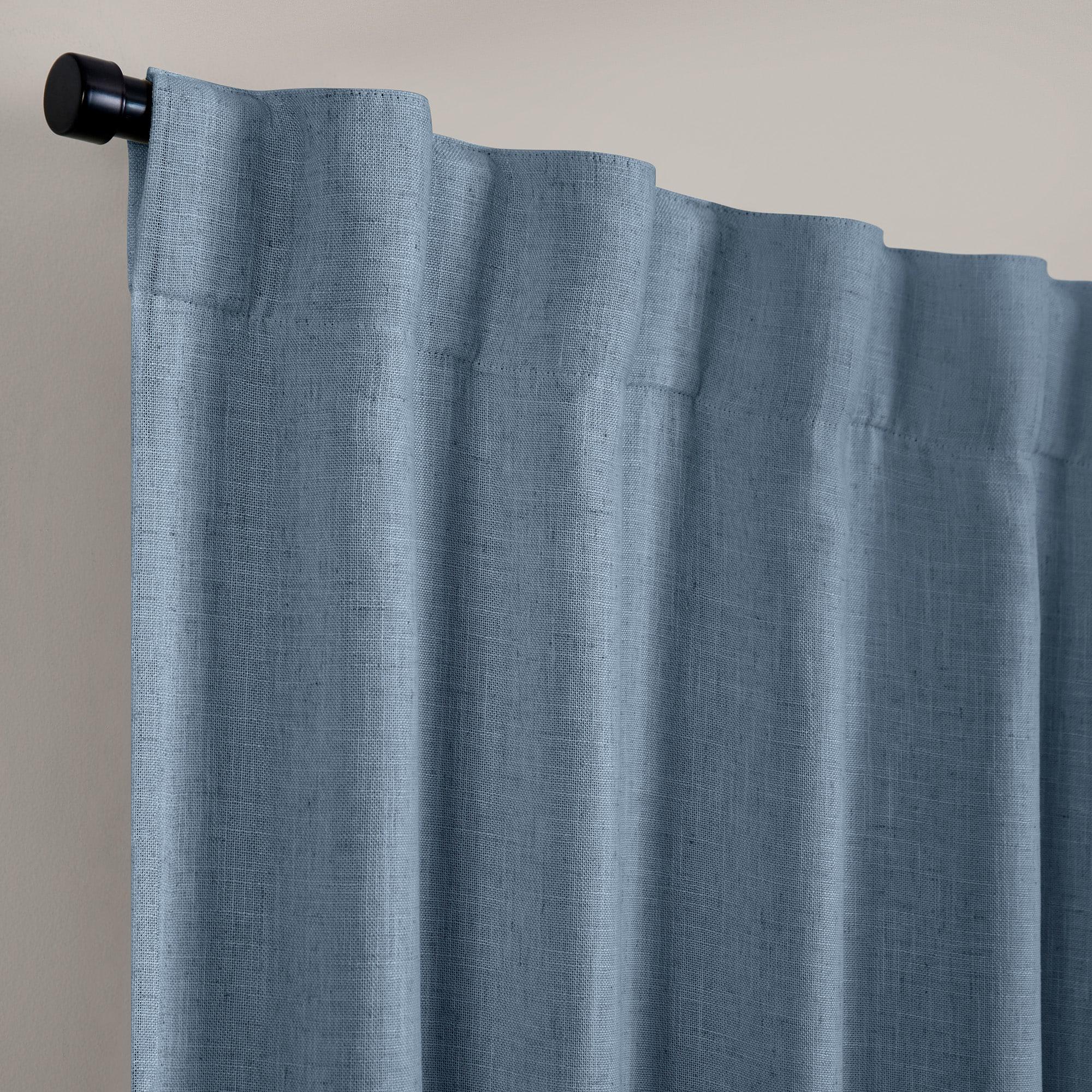 Harrow Solid Texture Room Darkening Single Window Curtain Panel - 52" x 108" - Blue - Elrene Home Fashions